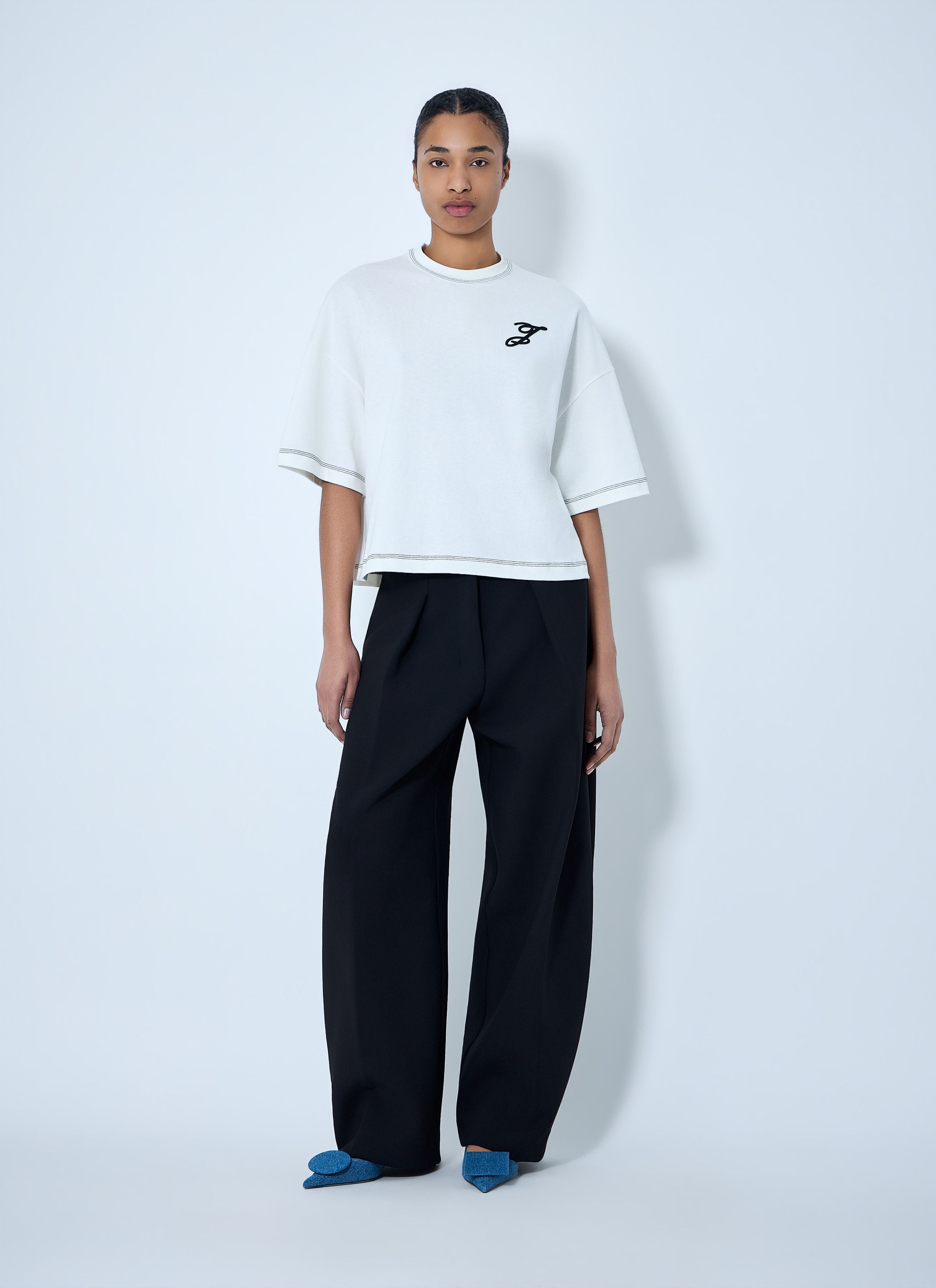 Jacquemus Logo Embroidered Boxy T-Shirt Size M / US 6-8 / IT 42-44 - 2 Thumbnail