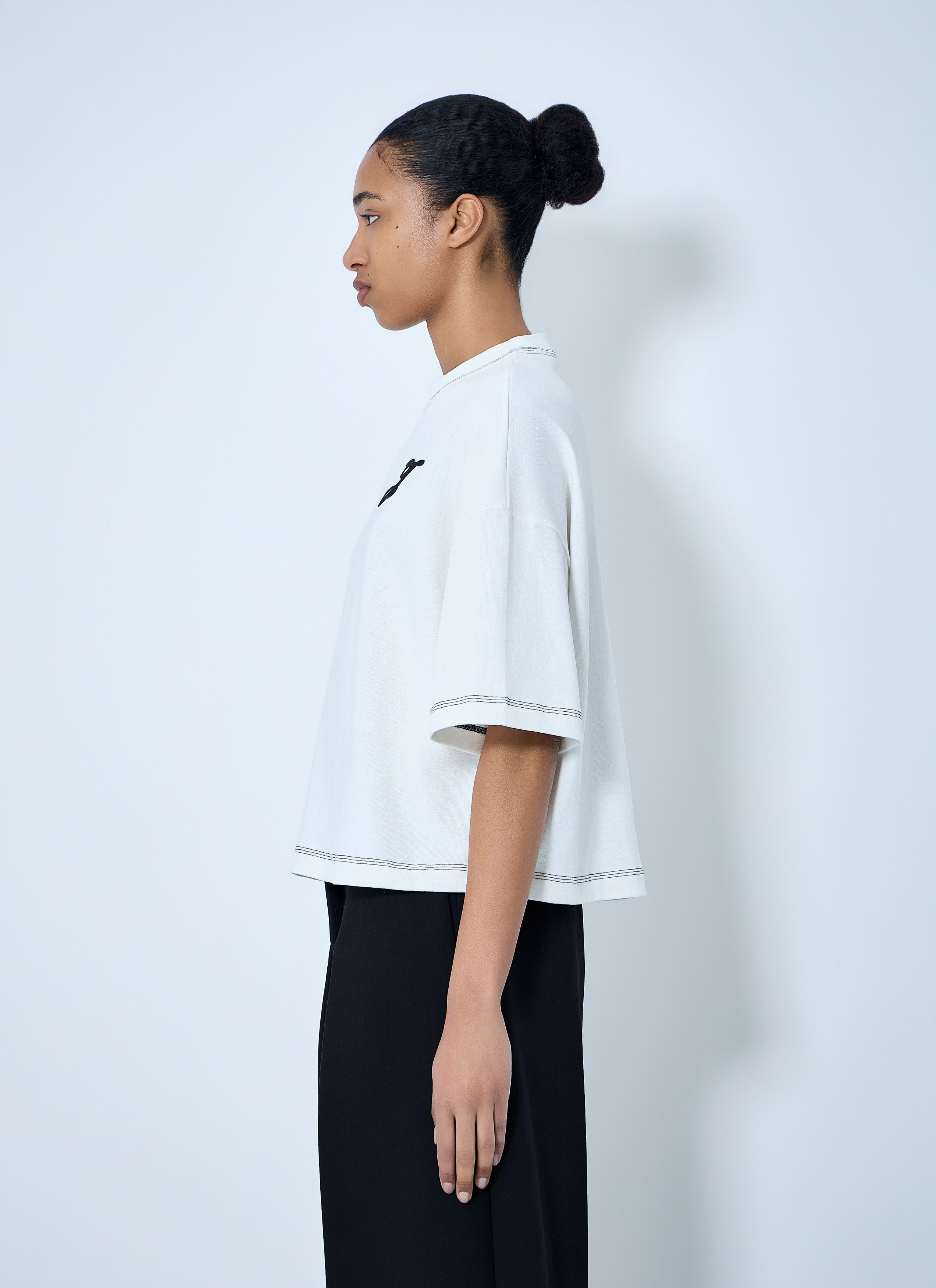 Jacquemus Logo Embroidered Boxy T-Shirt Size S / US 4 / IT 40 - 3 Thumbnail