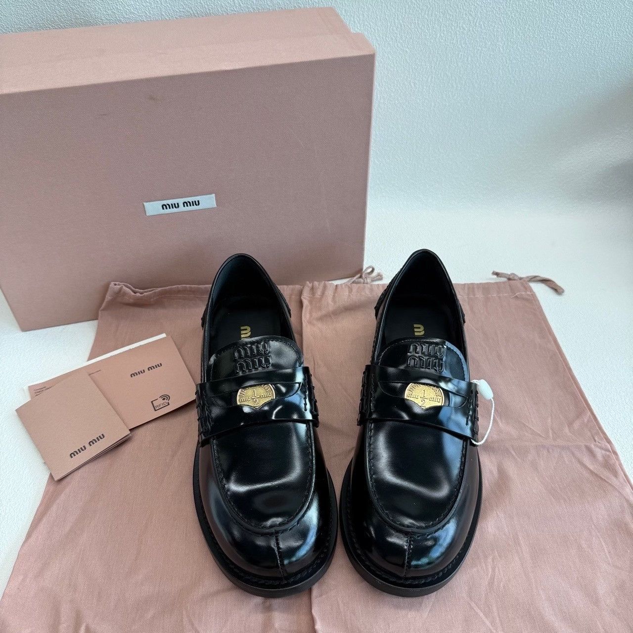 Miu Miu Miu Miu Penny Coin Leather Loafers Size 36 Size US 6 / IT 36 - 2 Thumbnail