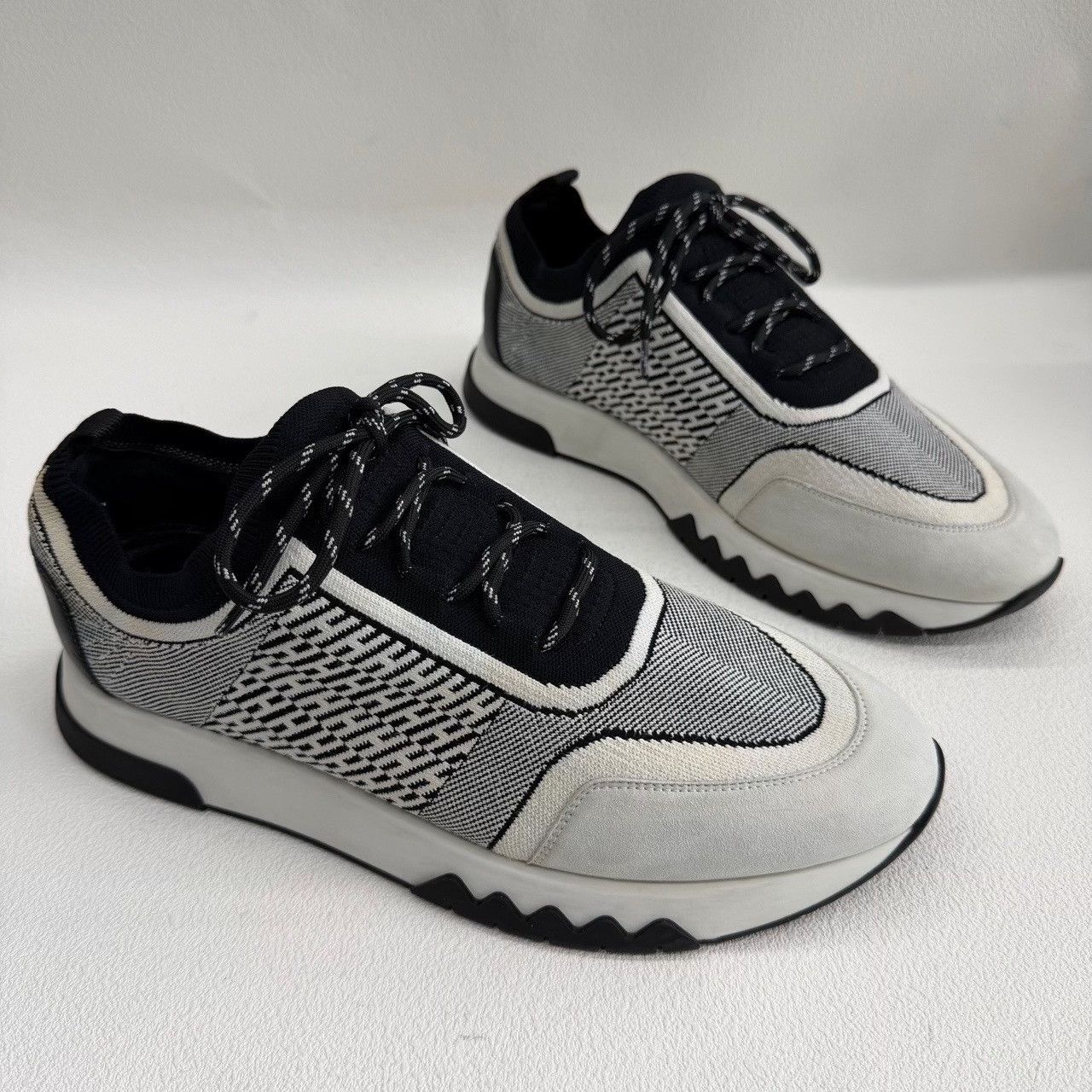 Hermes Hermes Addict Knit & Leather Sneakers Size 10 Size US 10 / EU 43 - 4 Thumbnail