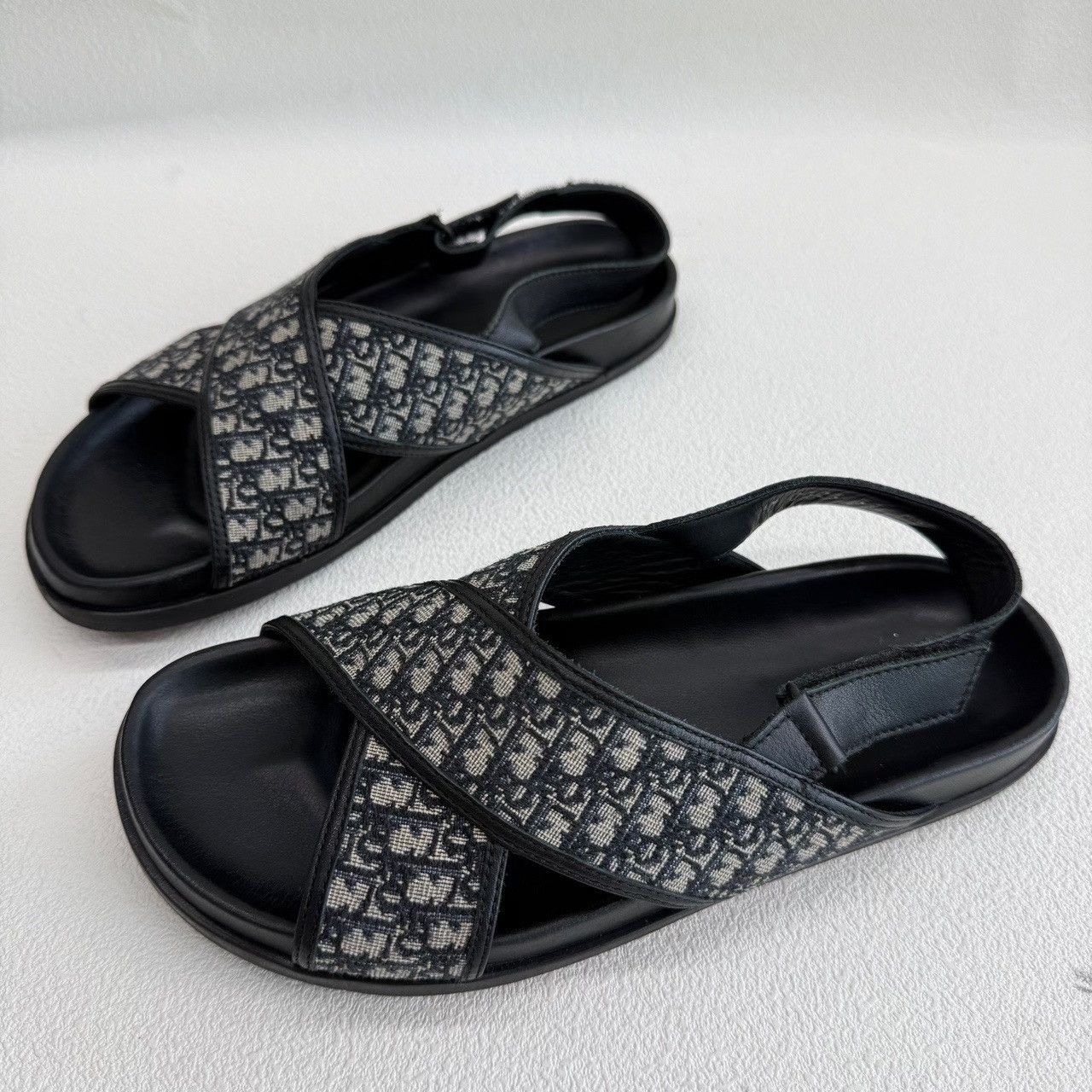Dior Dior Oblique Canvas Cross Strap Sandals Size 37 Size US 7 / IT 37 - 2 Thumbnail