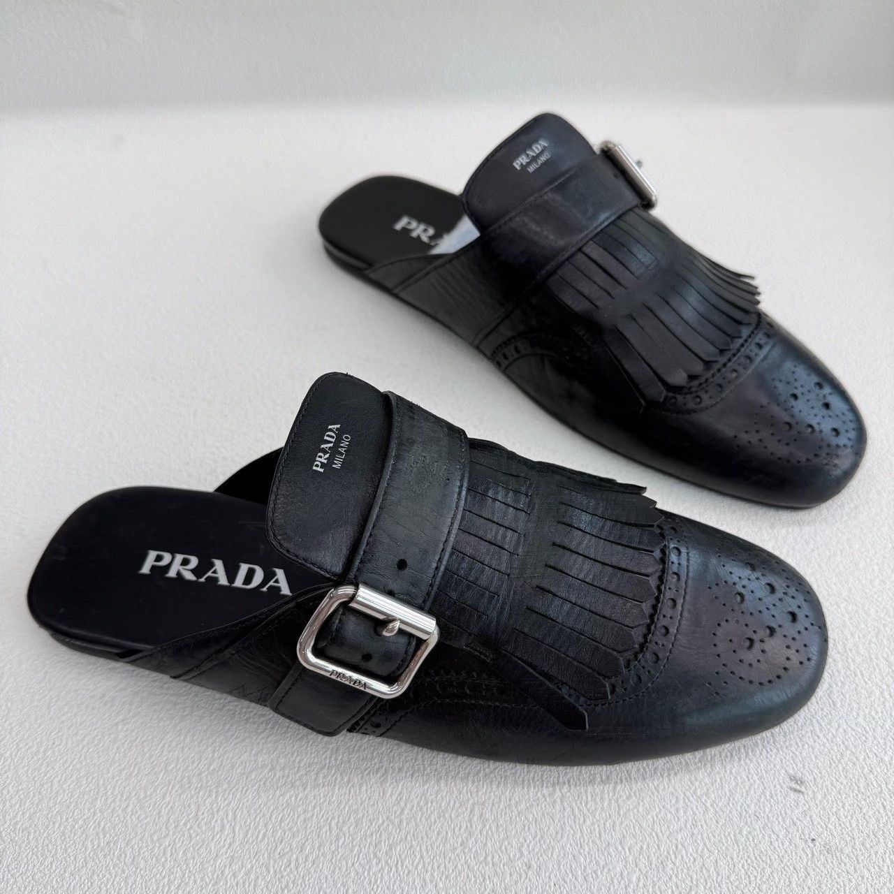 Prada Prada Fringed Buckle Mules Size 38 Size US 8 / IT 38 - 4 Thumbnail
