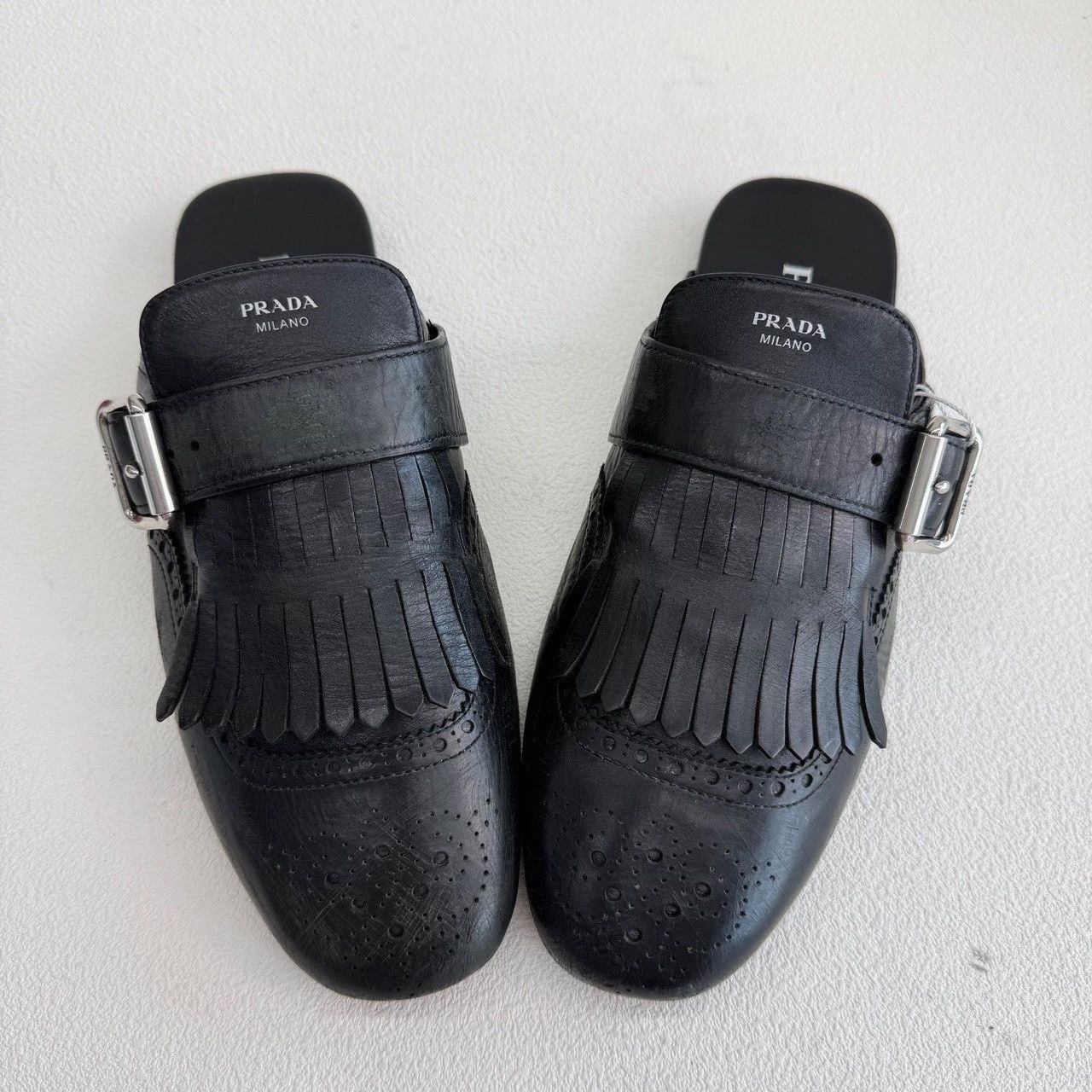 Prada Prada Fringed Buckle Mules Size 38 Size US 8 / IT 38 - 10 Thumbnail