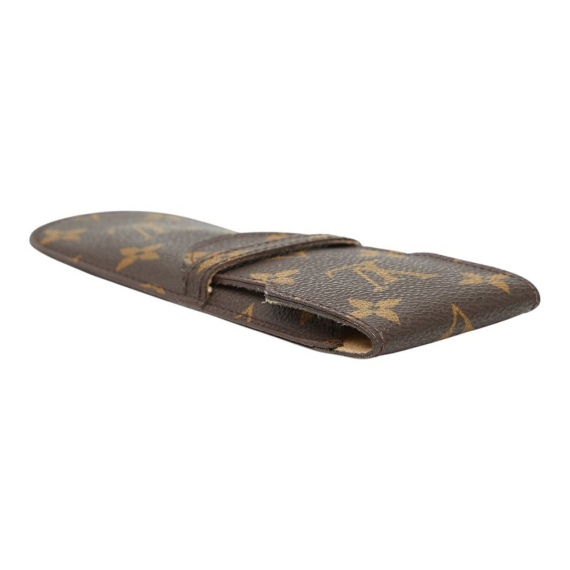 Louis Vuitton Louis Vuitton Monogram Etui Stylo Pen Case M62990 Brown Leather Women's LOUIS VUITTON Size ONE SIZE - 4 Thumbnail