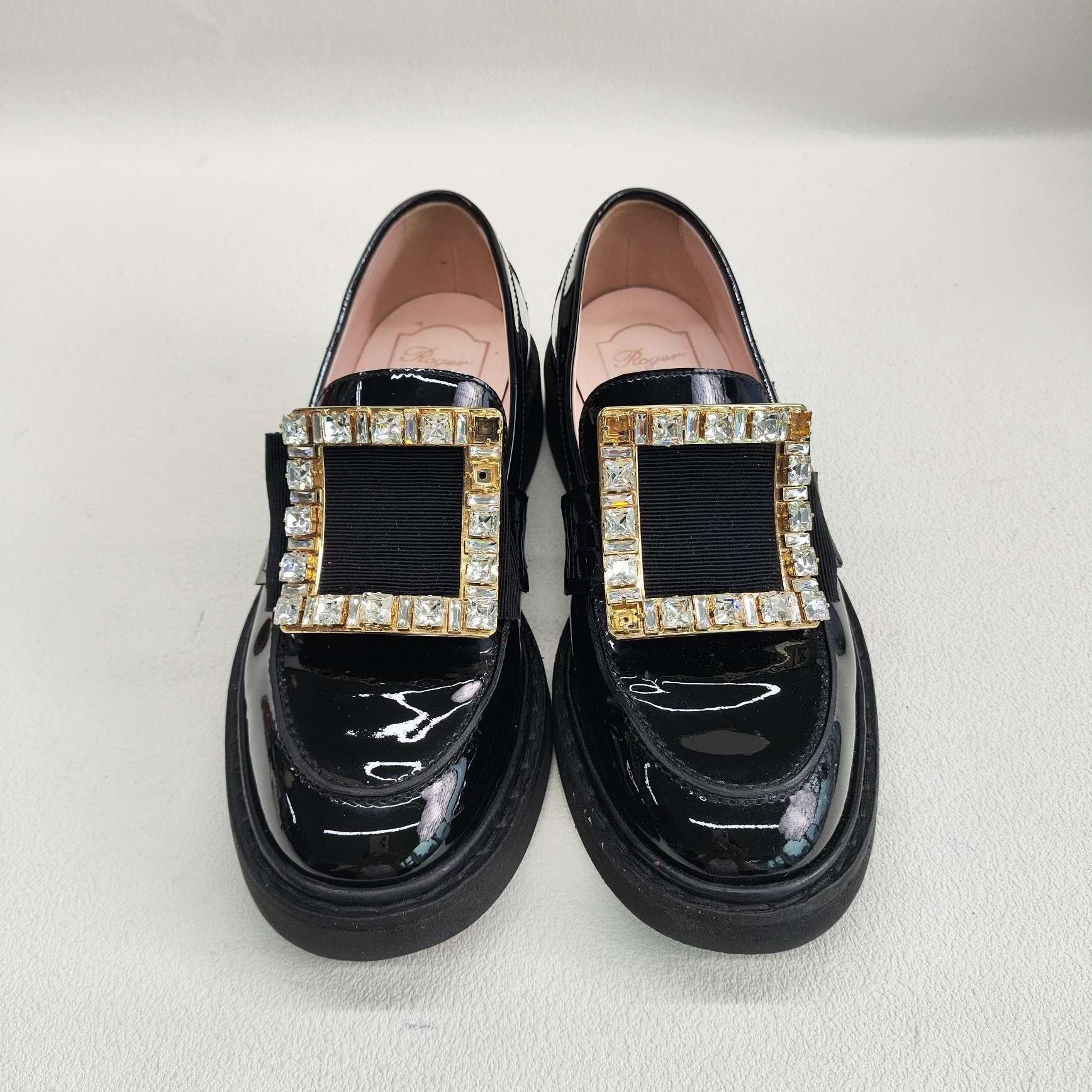 Roger Vivier Roger Vivier Crystal Buckle Patent Loafers Size 35.5 Size US 5.5 / IT 35.5 - 3 Thumbnail