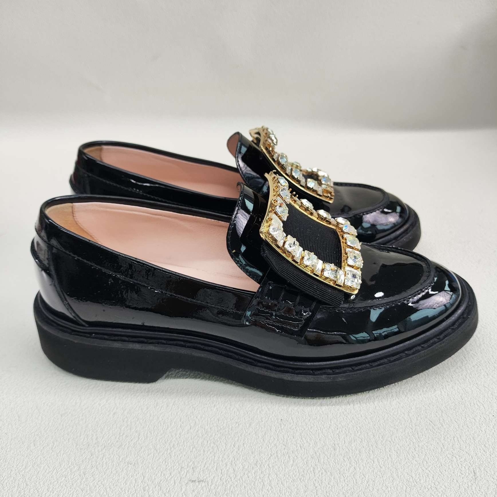 Roger Vivier Roger Vivier Crystal Buckle Patent Loafers Size 35.5 Size US 5.5 / IT 35.5 - 5 Thumbnail