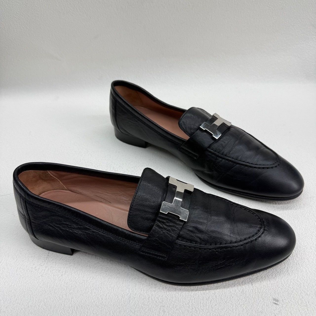 Hermes Hermès Paris Black Leather Loafers Size 39 Size US 9 / IT 39 - 4 Thumbnail