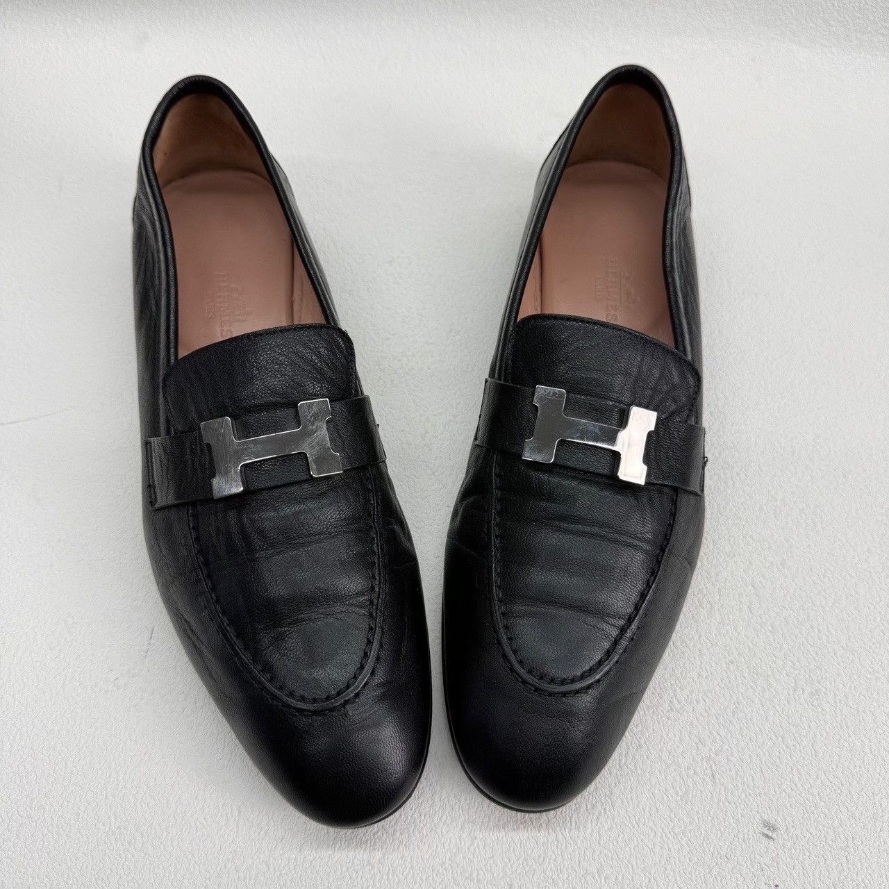 Hermes Hermès Paris Black Leather Loafers Size 39 Size US 9 / IT 39 - 10 Thumbnail