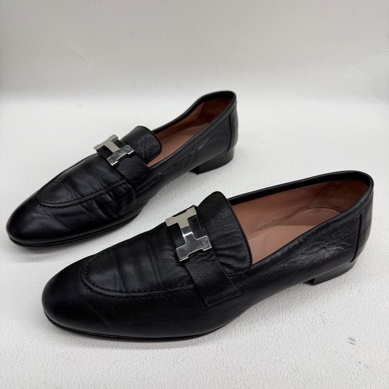 Hermes Hermès Paris Black Leather Loafers Size 39 Size US 9 / IT 39 - 2 Thumbnail