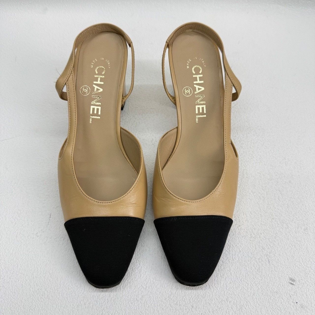 Chanel Chanel Slingback Heels Beige Black Size 36 Size US 6 / IT 36 - 3 Thumbnail