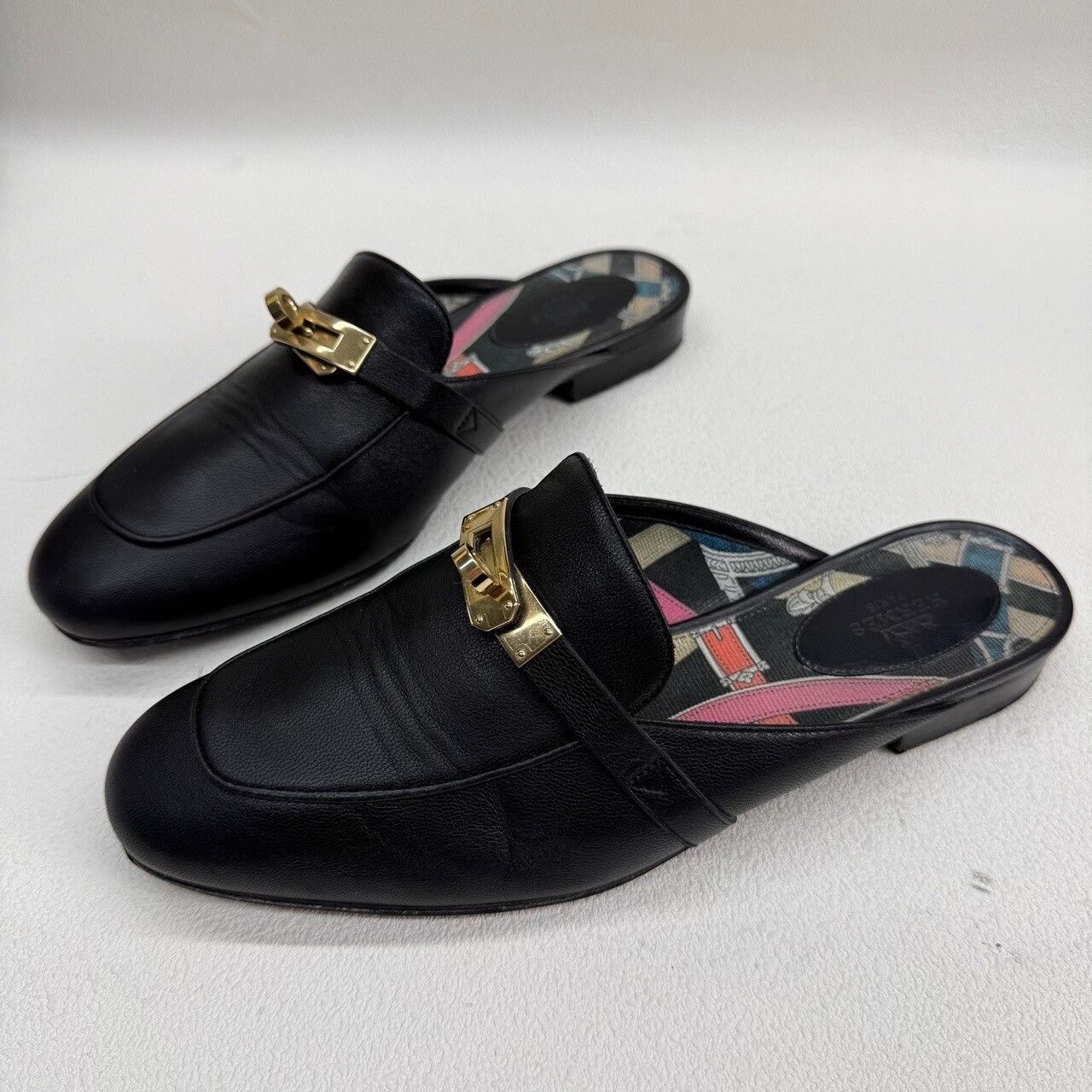 Hermes Hermès Kelly Leather Mules Size 38 Size US 8 / IT 38 - 2 Thumbnail
