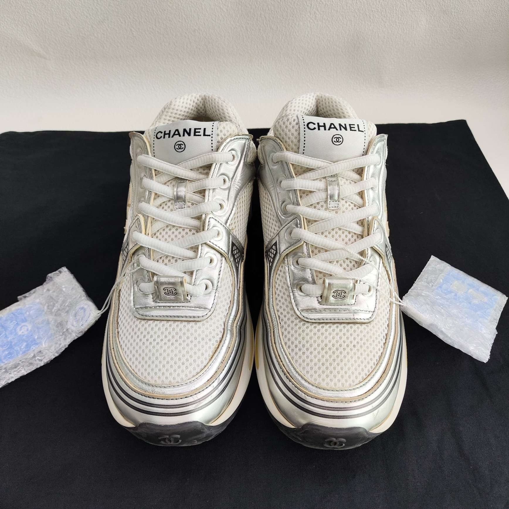Chanel Chanel Metallic Mesh Low-Top Sneakers Size 38 Size US 8 / IT 38 - 3 Thumbnail