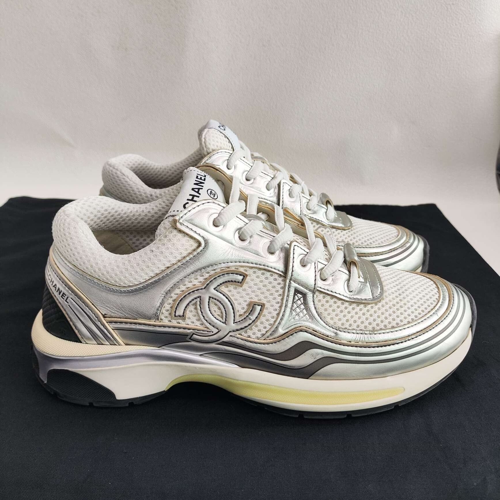 Chanel Chanel Metallic Mesh Low-Top Sneakers Size 38 Size US 8 / IT 38 - 5 Thumbnail