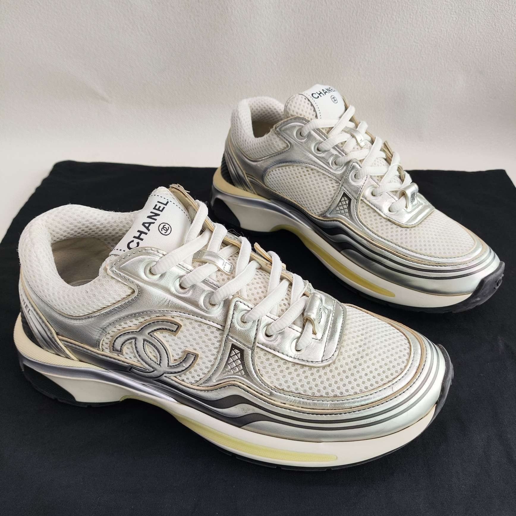 Chanel Chanel Metallic Mesh Low-Top Sneakers Size 38 Size US 8 / IT 38 - 4 Thumbnail