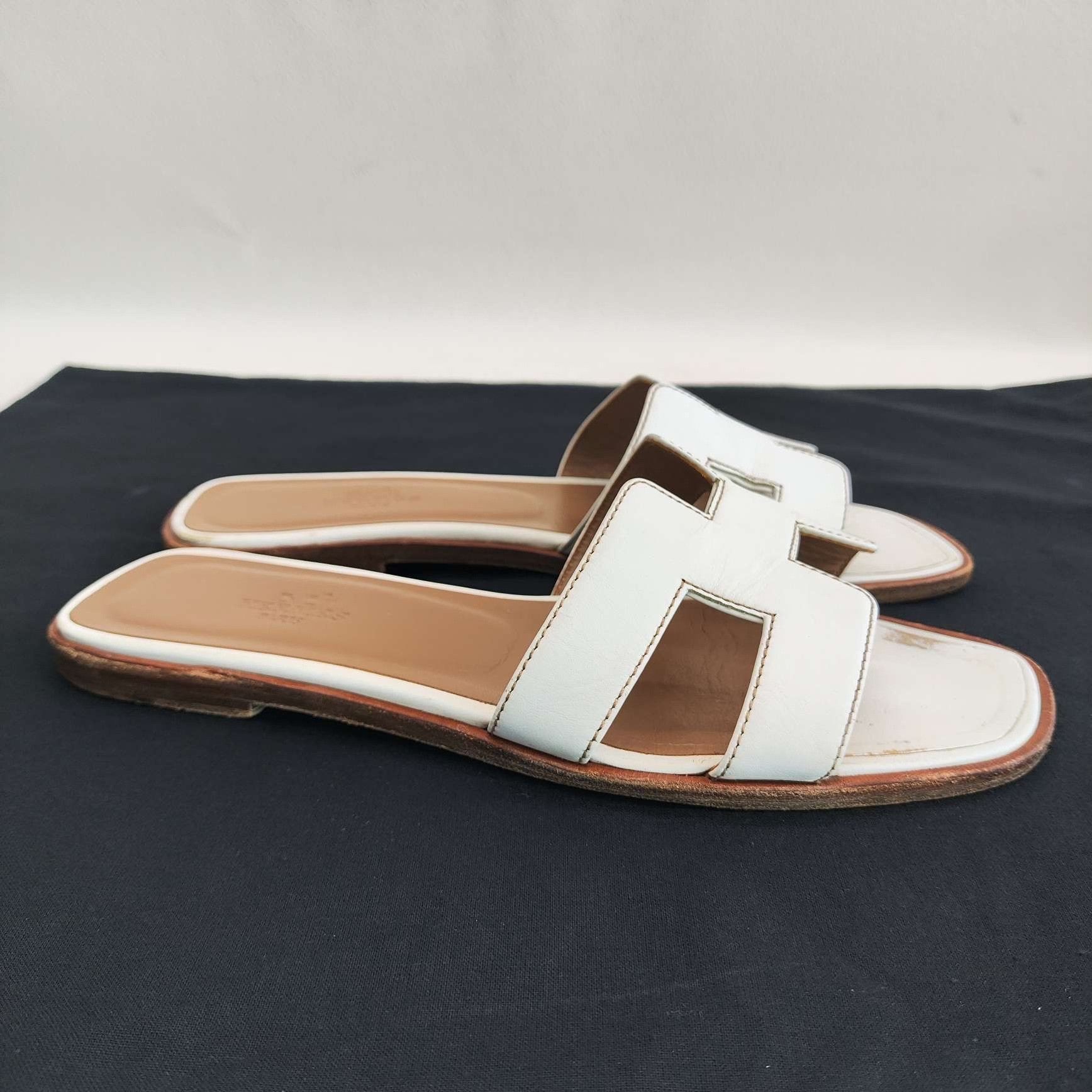 Hermes Hermès White Oran Sandals Size 36 Size US 6 / IT 36 - 5 Thumbnail