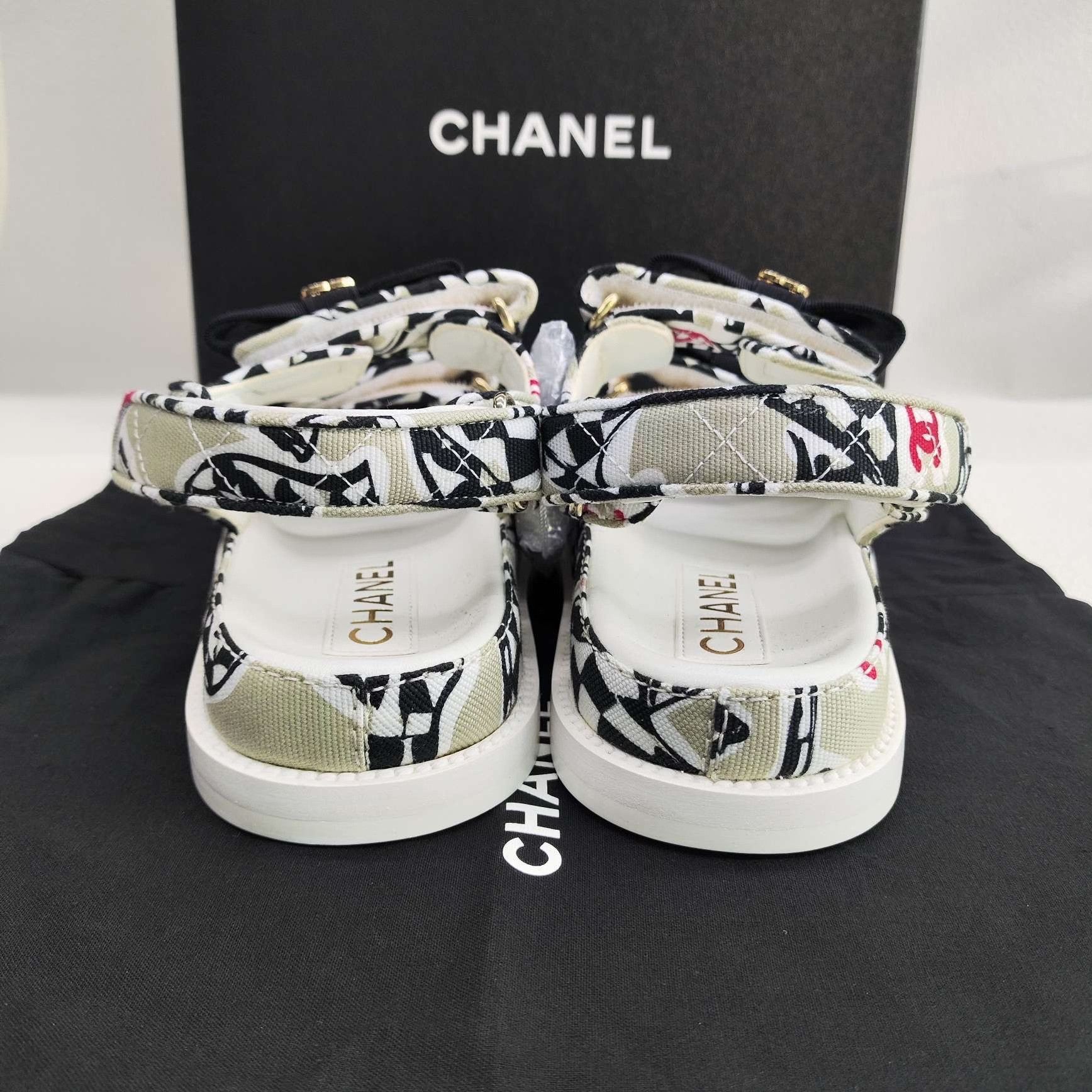 Chanel Chanel Patterned Bow Detail Dad Sandals Size 36.5 Size US 6.5 / IT 36.5 - 6 Thumbnail