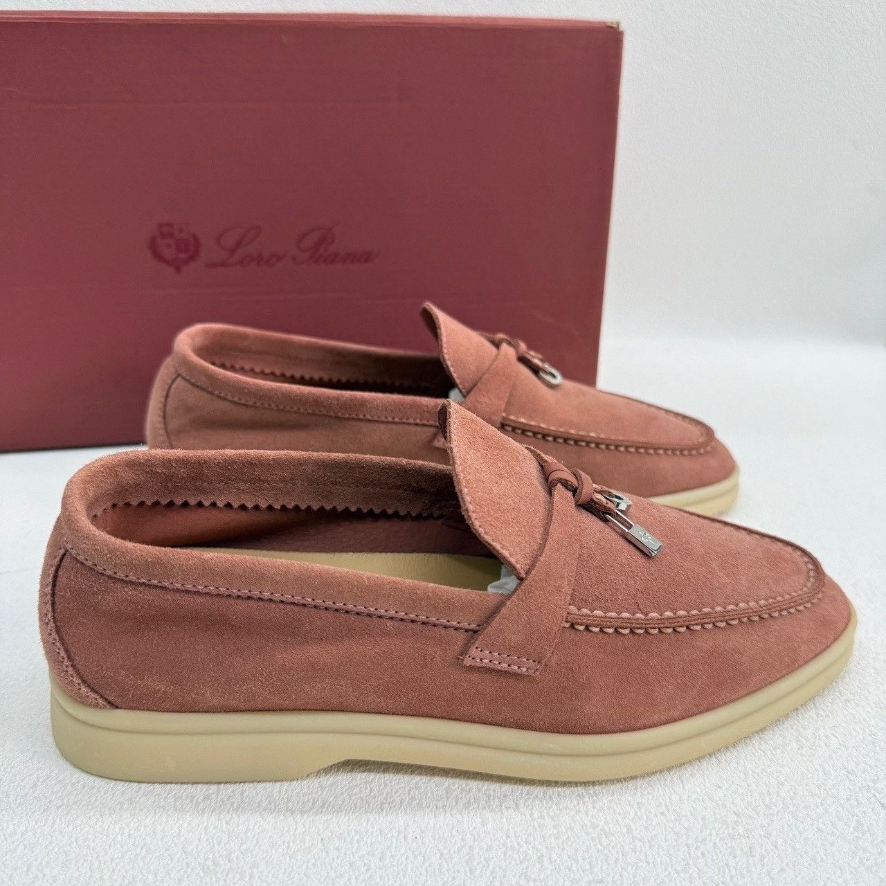 Loro Piana Loro Piana Suede Lock Charm Loafers Size 35 Size US 5 / IT 35 - 6 Thumbnail