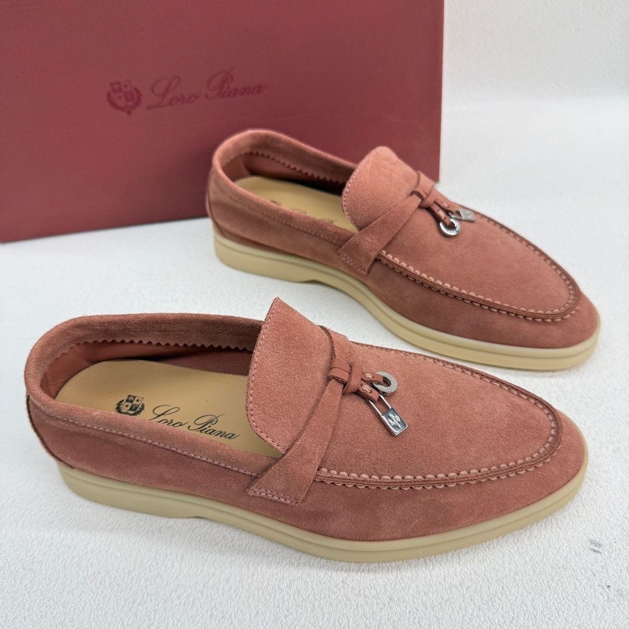 Loro Piana Loro Piana Suede Lock Charm Loafers Size 35 Size US 5 / IT 35 - 5 Thumbnail