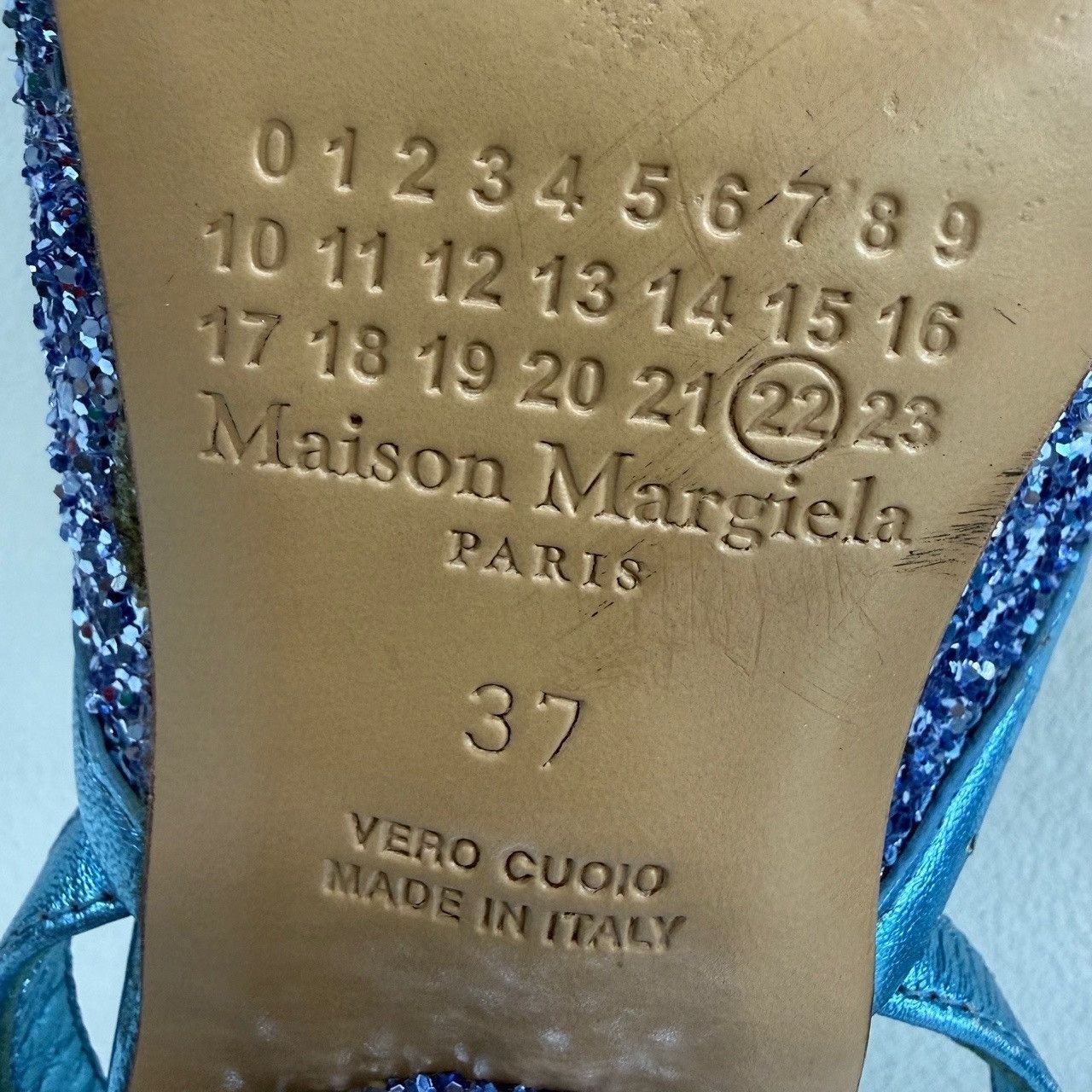 Maison Margiela Maison Margiela Blue Glitter Tabi Heels Size 37 Size US 7 / IT 37 - 9 Thumbnail