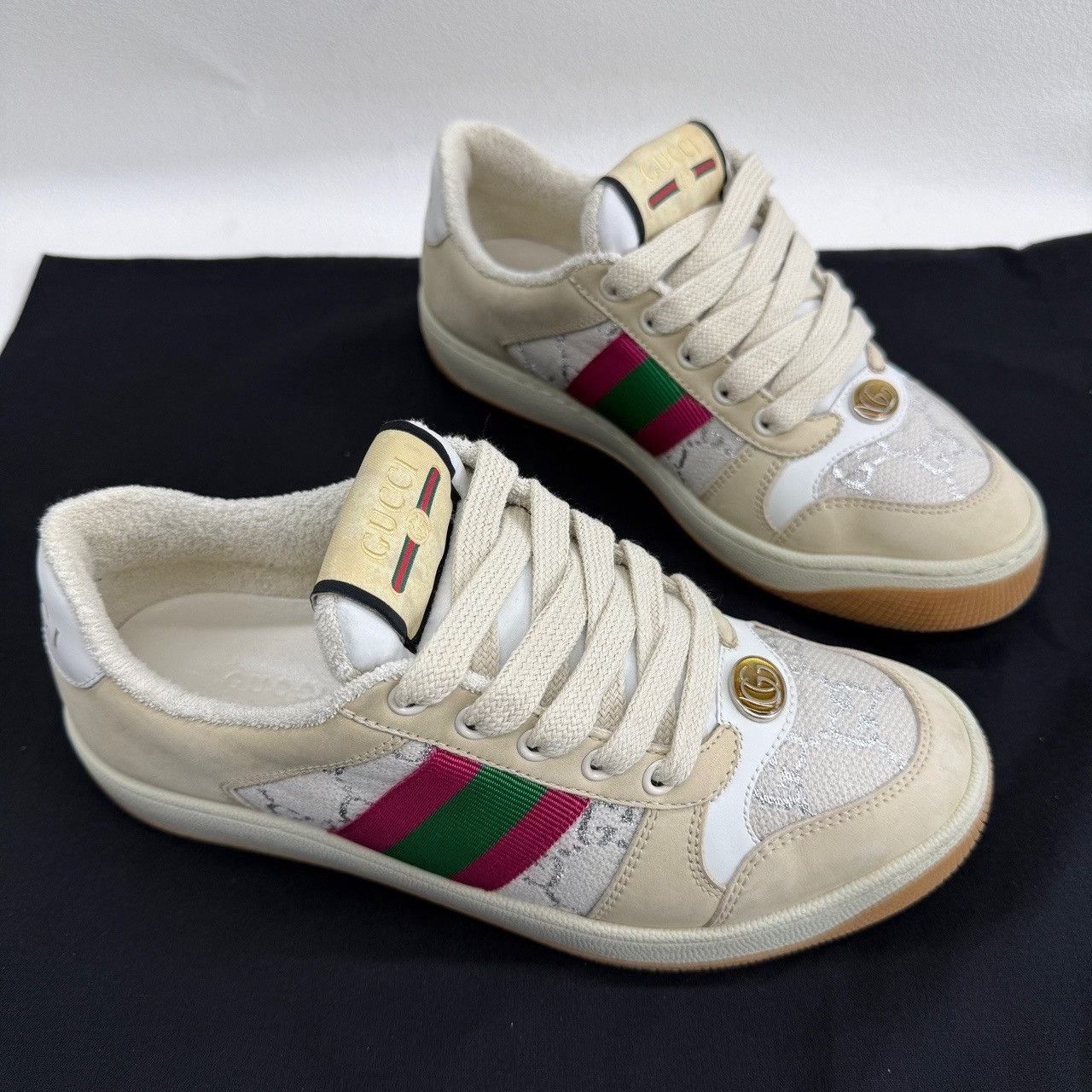 Gucci Gucci Web Stripe Screener Sneakers Size 36.5 Size US 6.5 / IT 36.5 - 4 Thumbnail
