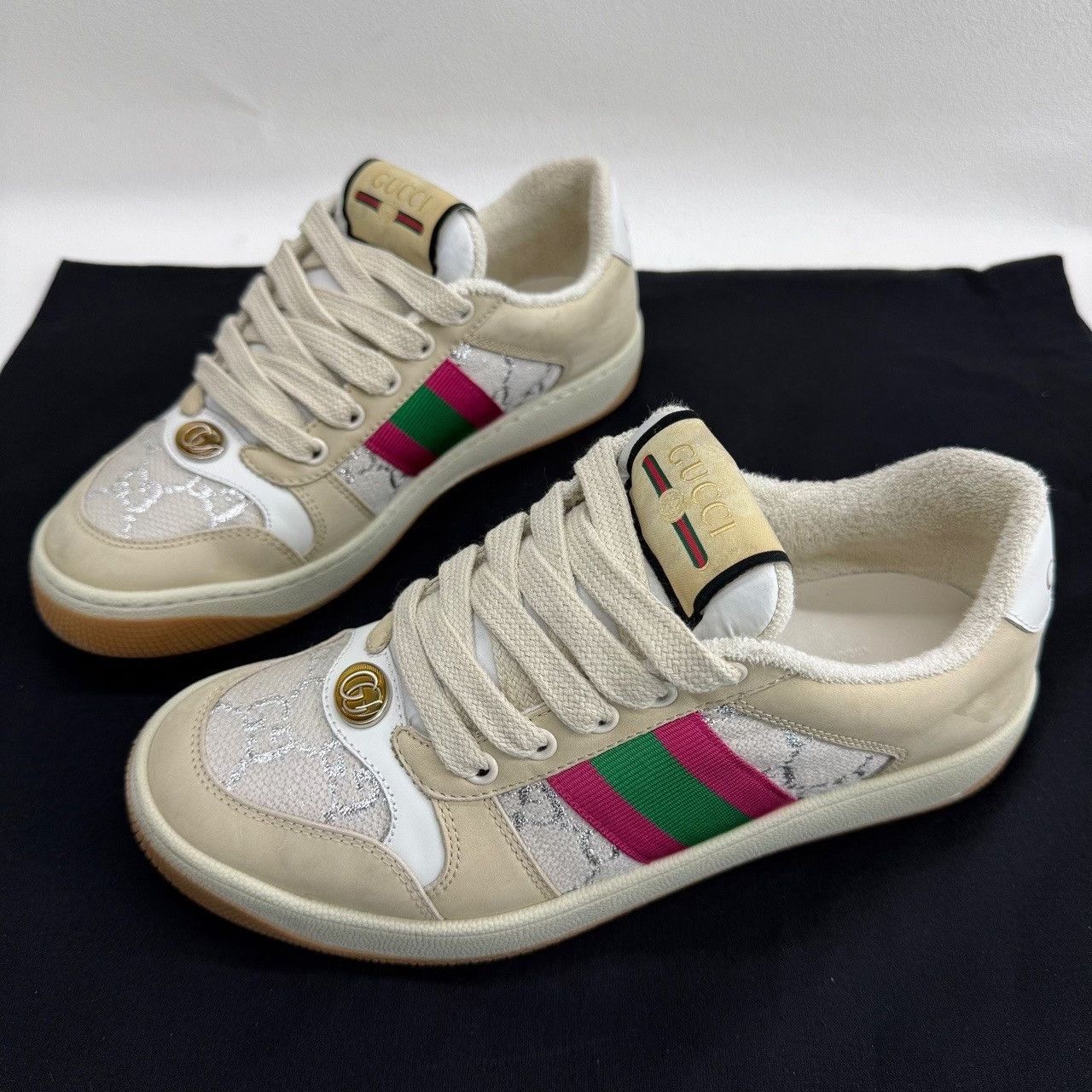 Gucci Gucci Web Stripe Screener Sneakers Size 36.5 Size US 6.5 / IT 36.5 - 2 Thumbnail