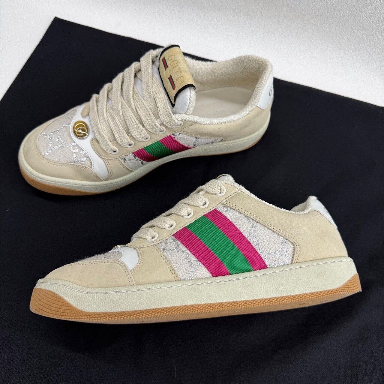 Gucci Gucci Web Stripe Screener Sneakers Size 36.5 Size US 6.5 / IT 36.5 - 9 Thumbnail