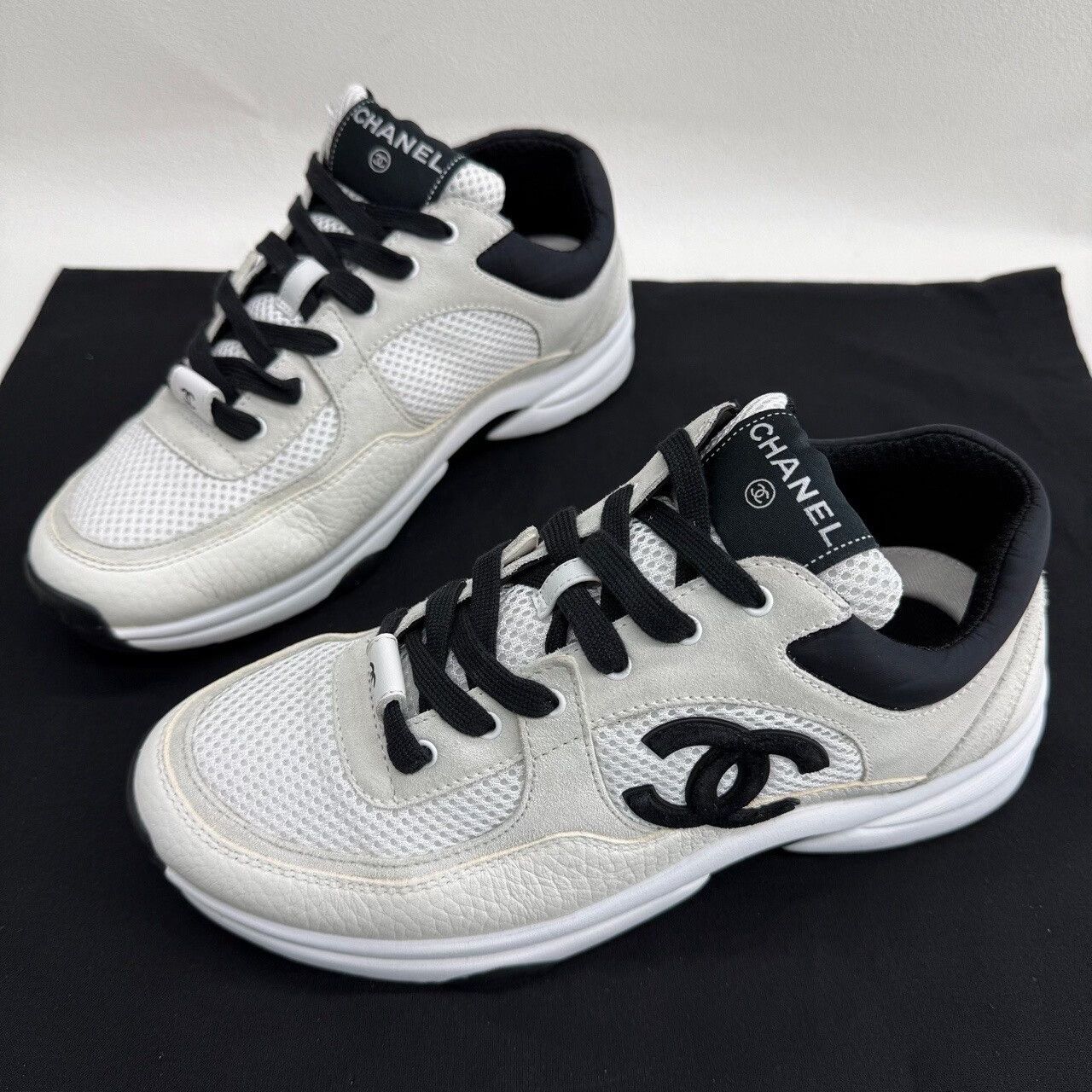 Chanel Chanel Black White Mesh Sneakers Size 39 Size US 9 / IT 39 - 2 Thumbnail