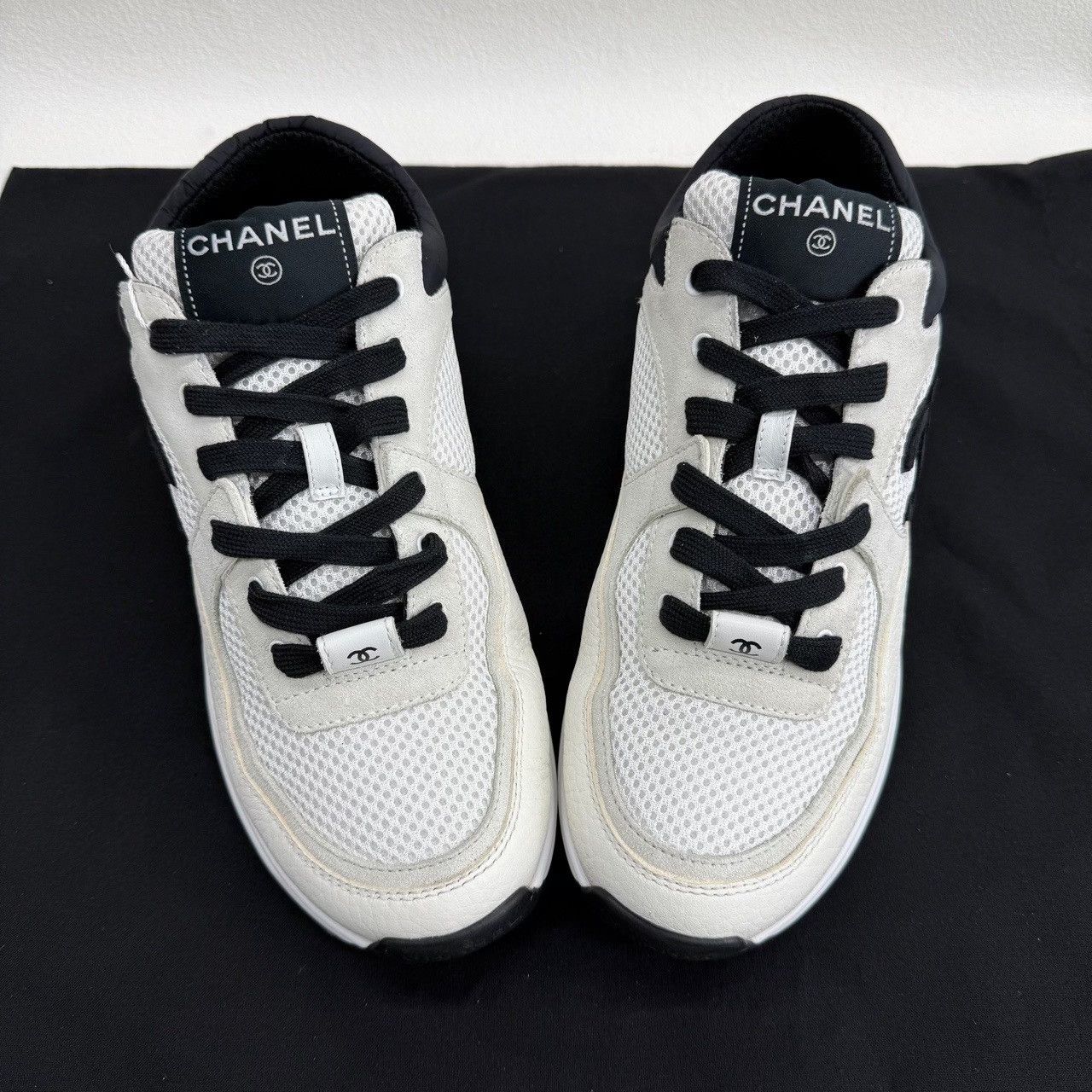 Chanel Chanel Black White Mesh Sneakers Size 39 Size US 9 / IT 39 - 10 Thumbnail