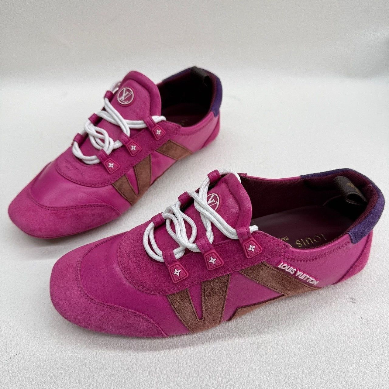 Louis Vuitton Louis Vuitton Pink Suede Leather Sneakers Size 38 Size US 8 / IT 38 - 2 Thumbnail