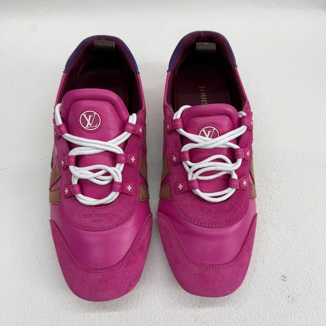 Louis Vuitton Louis Vuitton Pink Suede Leather Sneakers Size 38 Size US 8 / IT 38 - 3 Thumbnail