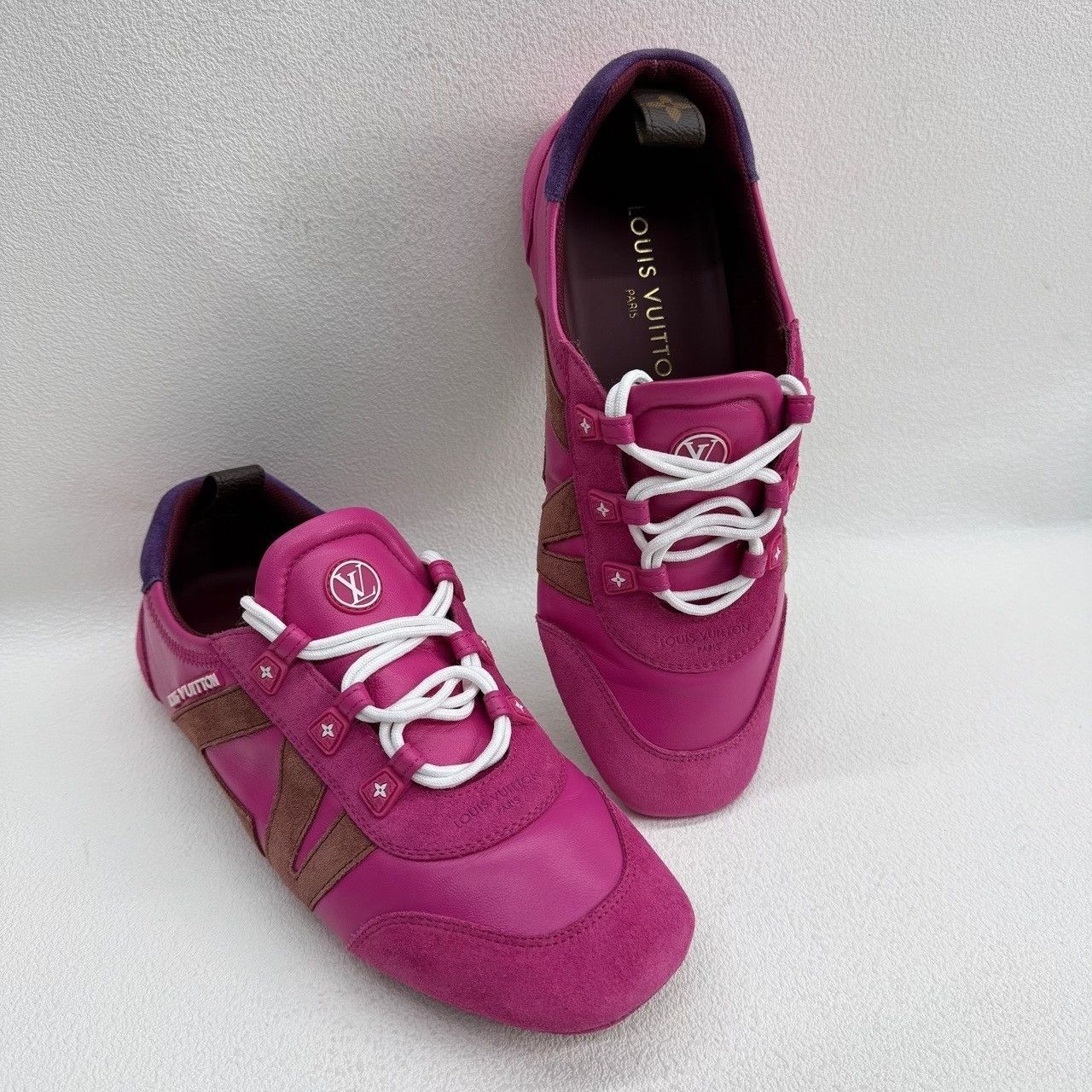 Louis Vuitton Louis Vuitton Pink Suede Leather Sneakers Size 38 Size US 8 / IT 38 - 9 Thumbnail