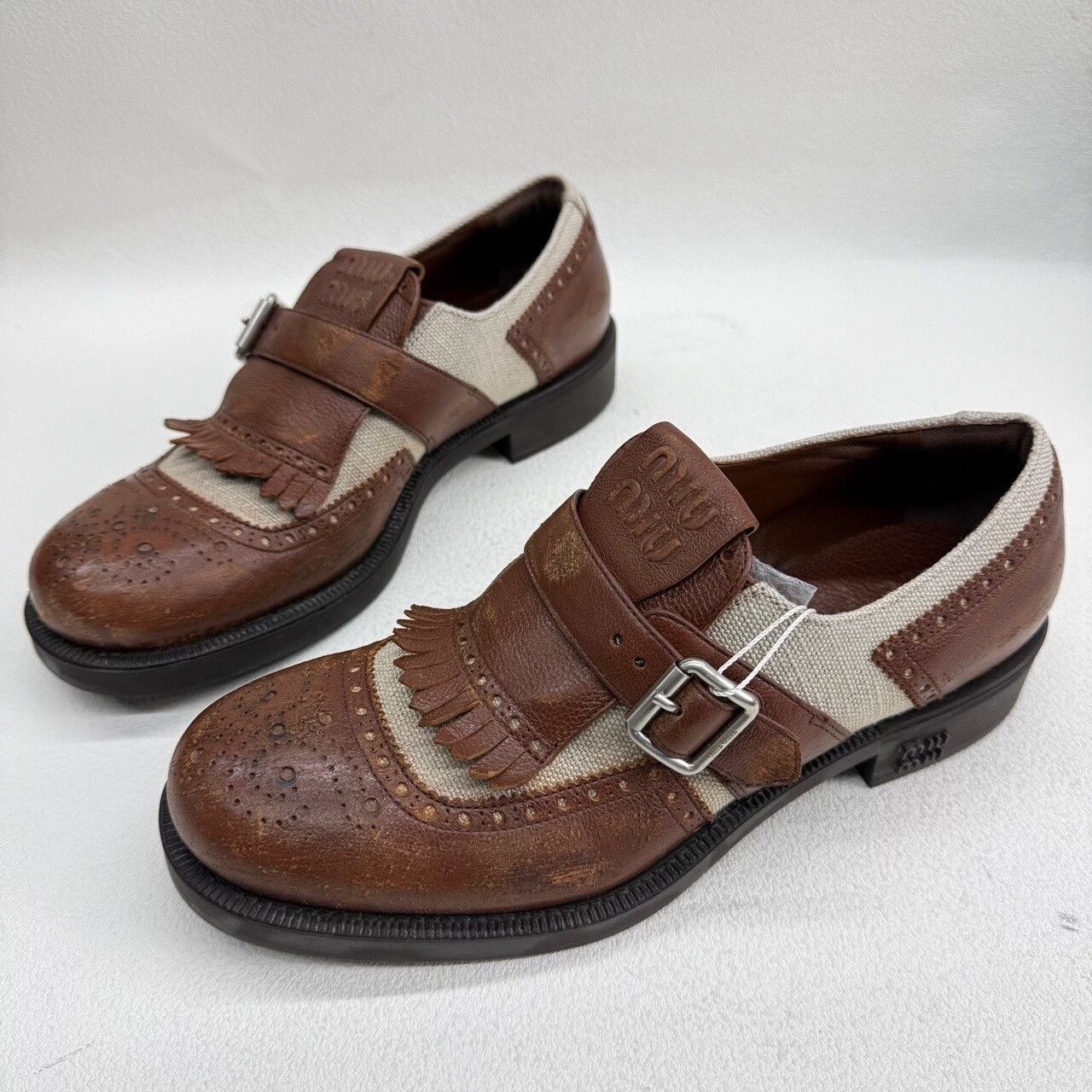Miu Miu Miu Miu Buckle Brogue Flats Size 38 Size US 8 / IT 38 - 2 Thumbnail