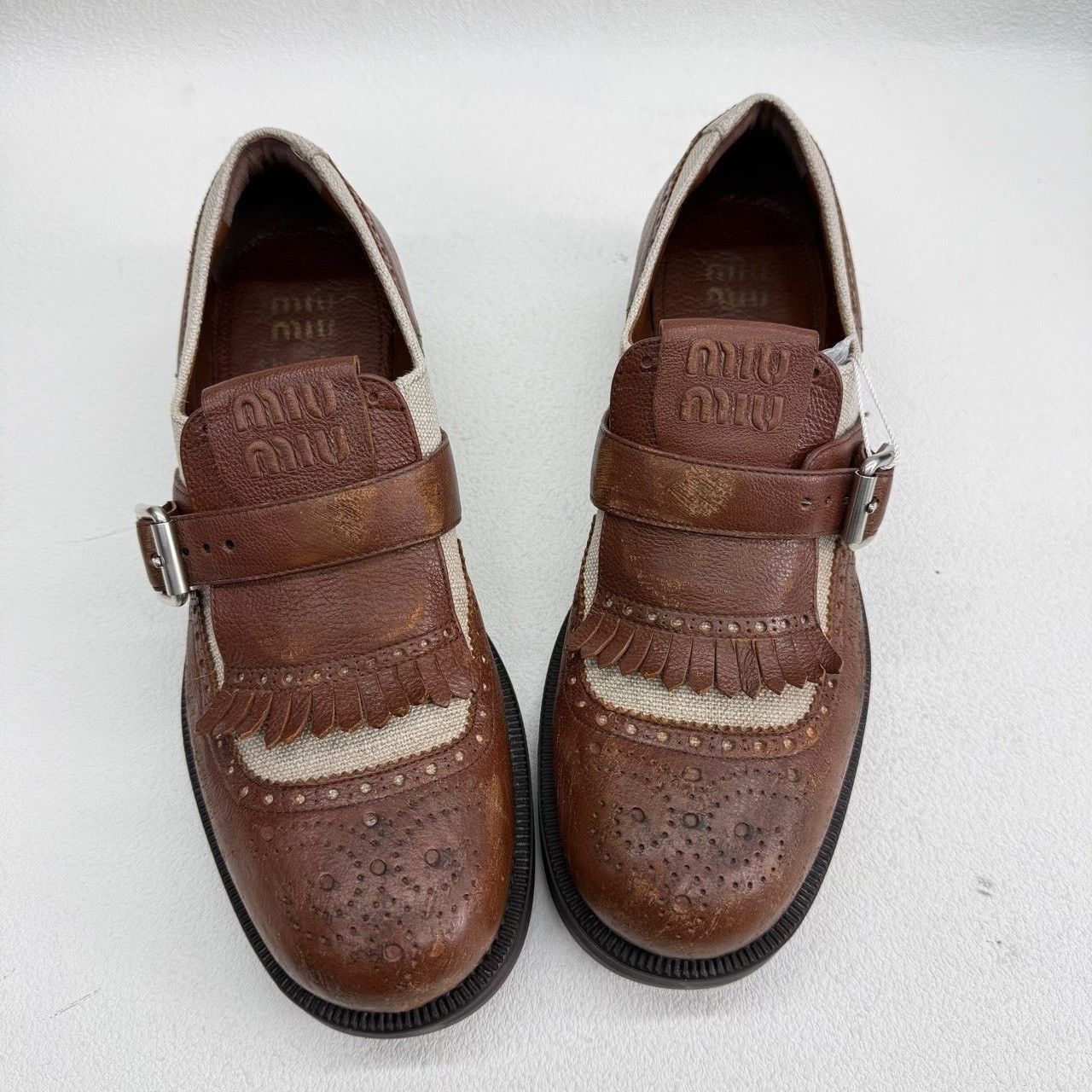 Miu Miu Miu Miu Buckle Brogue Flats Size 38 Size US 8 / IT 38 - 10 Thumbnail