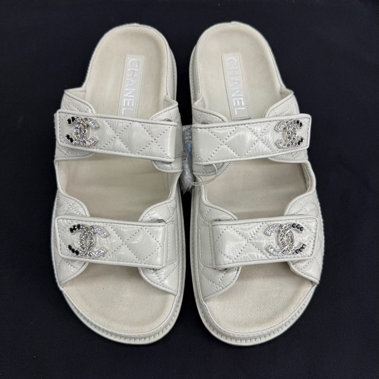 Chanel Chanel Quilted Logo Sandals Size 38.5 Size US 7.5 / IT 37.5 - 3 Thumbnail