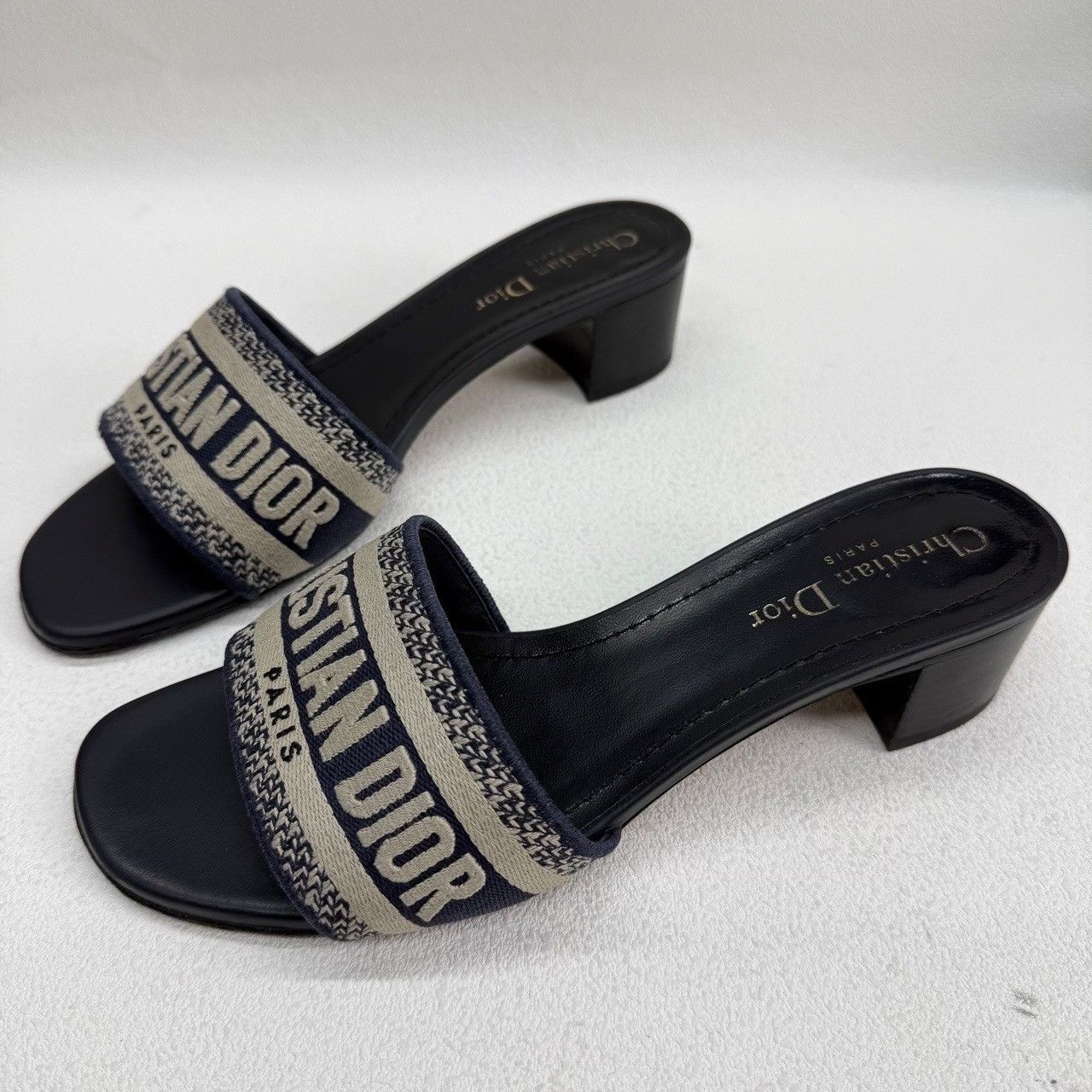 Dior Dior Navy Dway Logo Mules Size 38 Size US 8 / IT 38 - 2 Thumbnail
