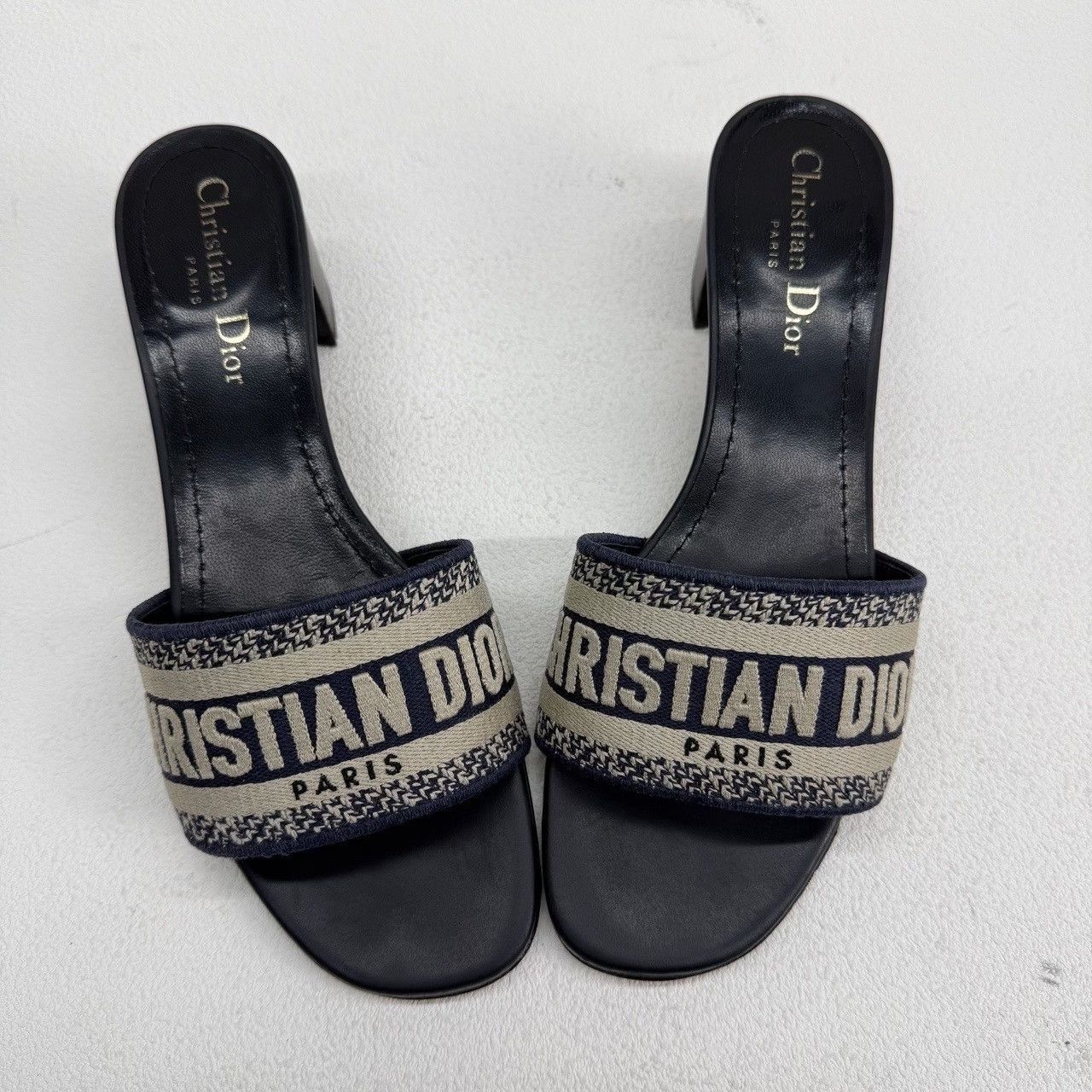 Dior Dior Navy Dway Logo Mules Size 38 Size US 8 / IT 38 - 10 Thumbnail