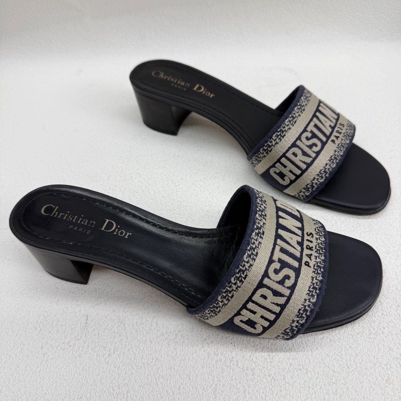 Dior Dior Navy Dway Logo Mules Size 38 Size US 8 / IT 38 - 4 Thumbnail