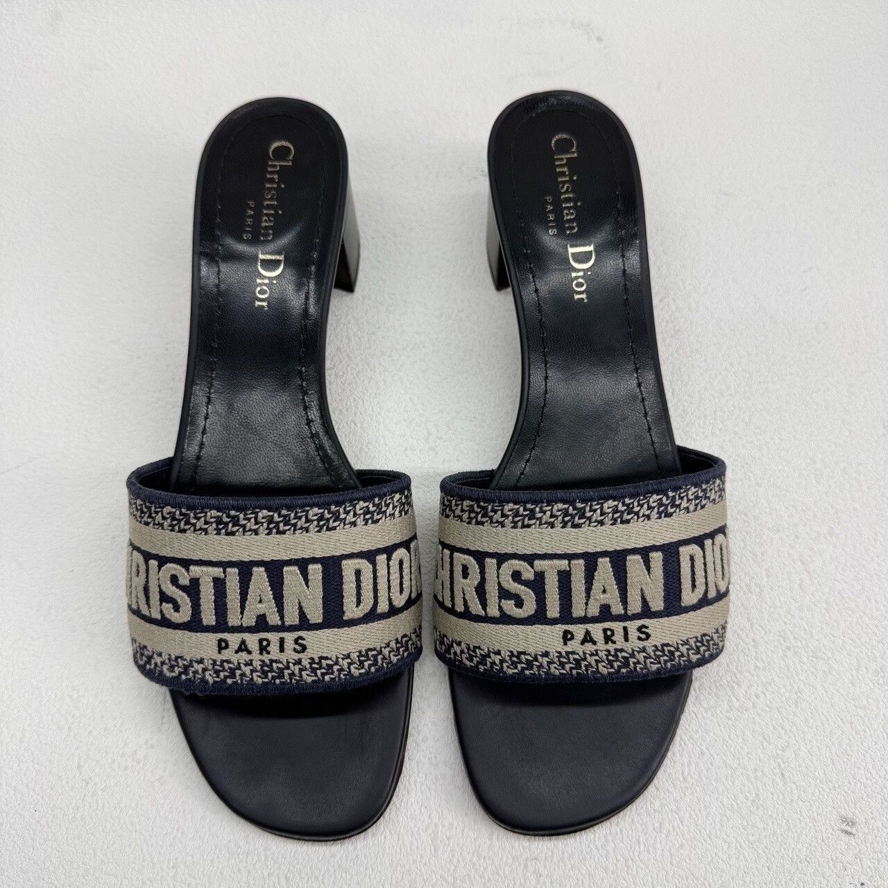 Dior Dior Navy Dway Logo Mules Size 38 Size US 8 / IT 38 - 3 Thumbnail