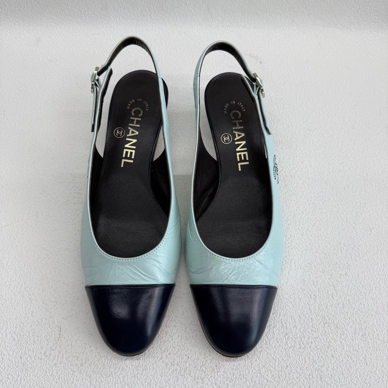 Chanel Chanel Two-Tone Slingback Block Heels Size 36C Size US 6 / IT 36 - 3 Thumbnail
