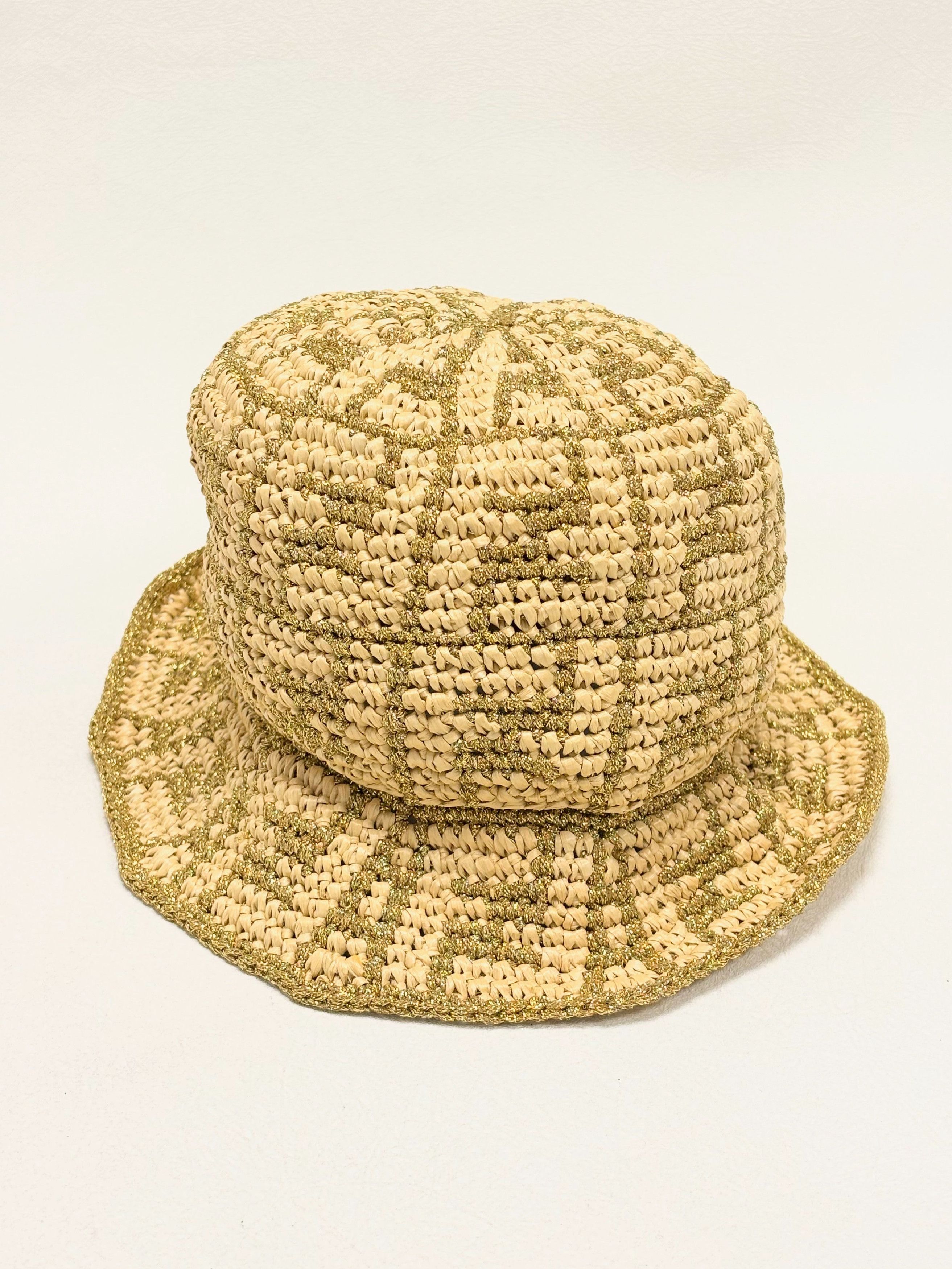 Fendi Chapeau Raphia et Lamé Size ONE SIZE - 5 Thumbnail