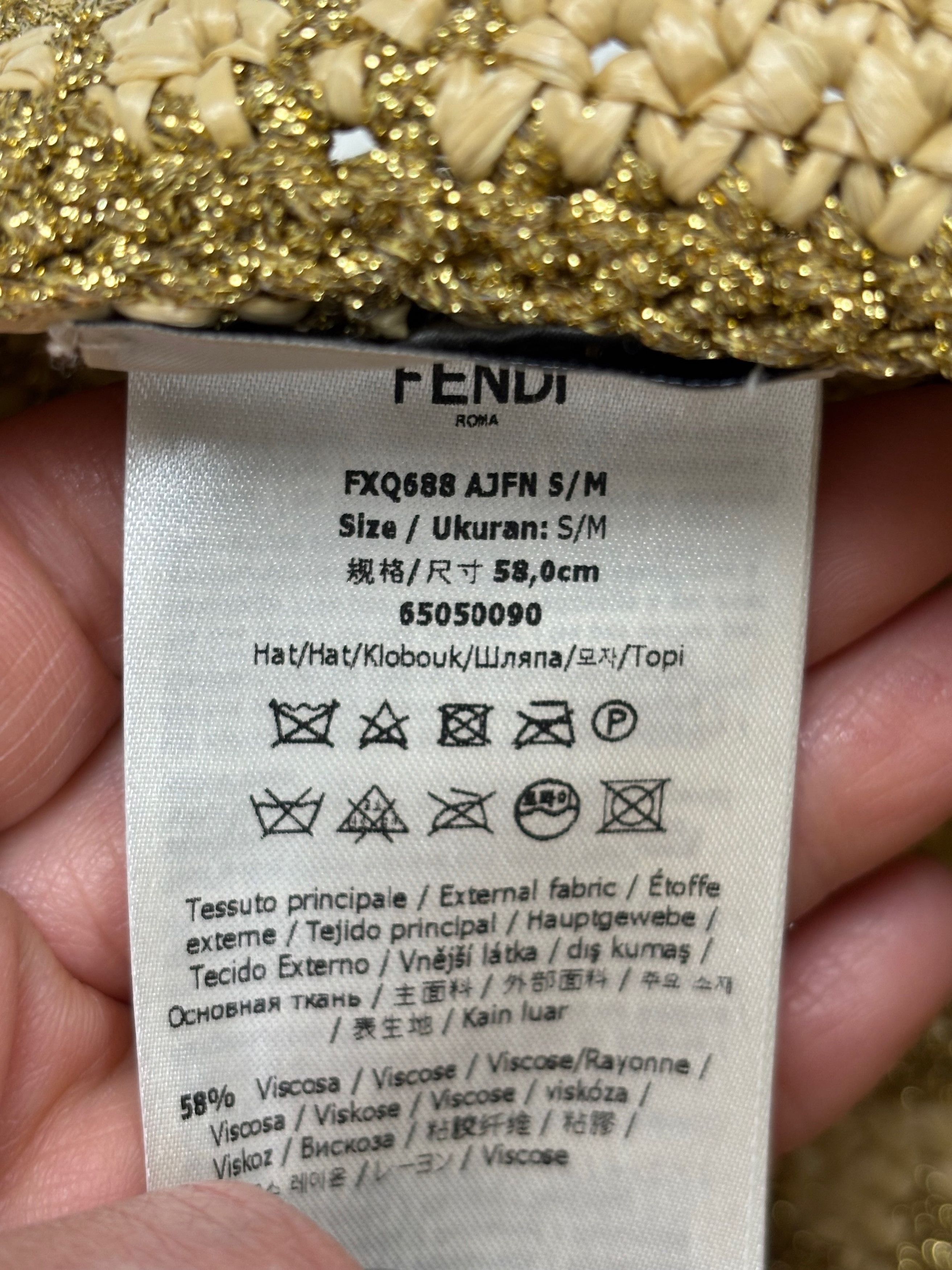 Fendi Chapeau Raphia et Lamé Size ONE SIZE - 10 Thumbnail