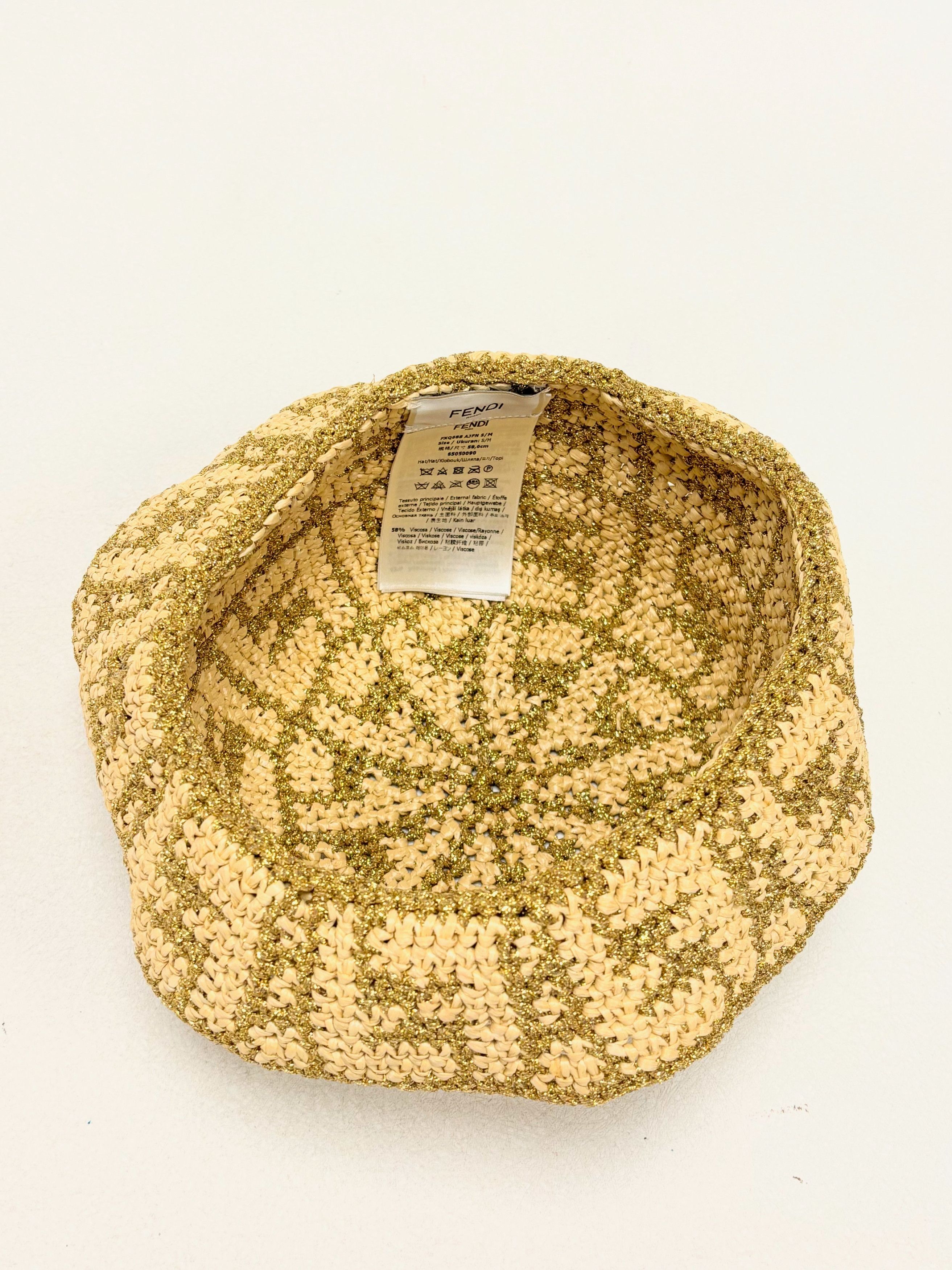 Fendi Chapeau Raphia et Lamé Size ONE SIZE - 3 Thumbnail