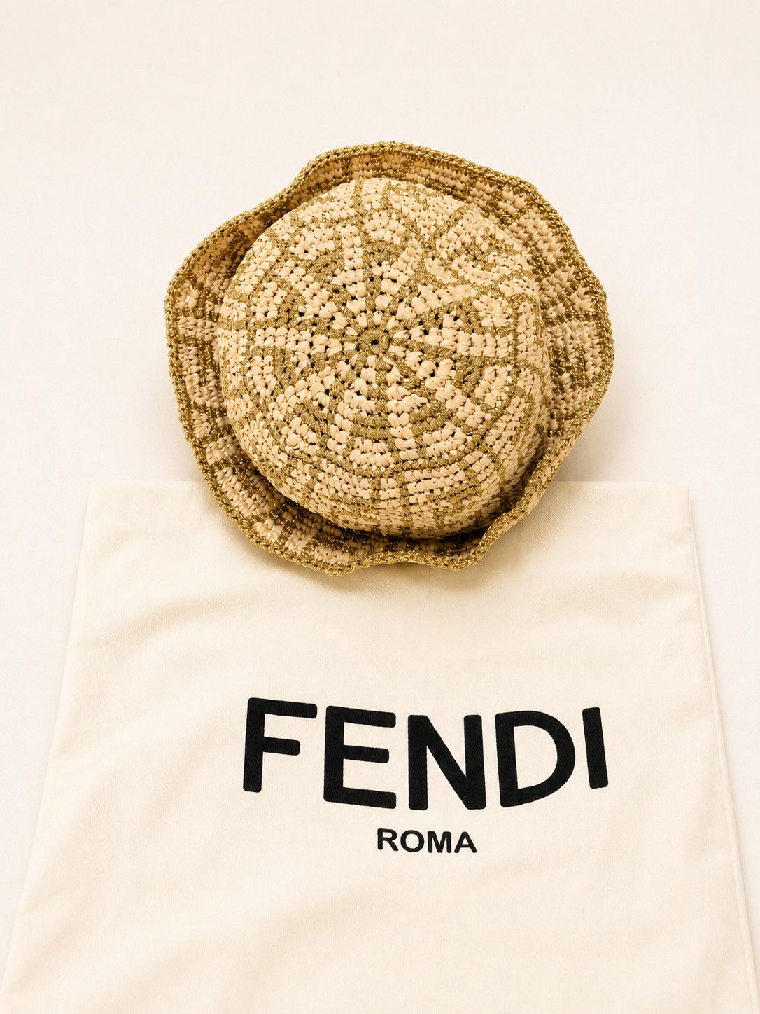 Fendi Chapeau Raphia et Lamé Size ONE SIZE - 11 Thumbnail