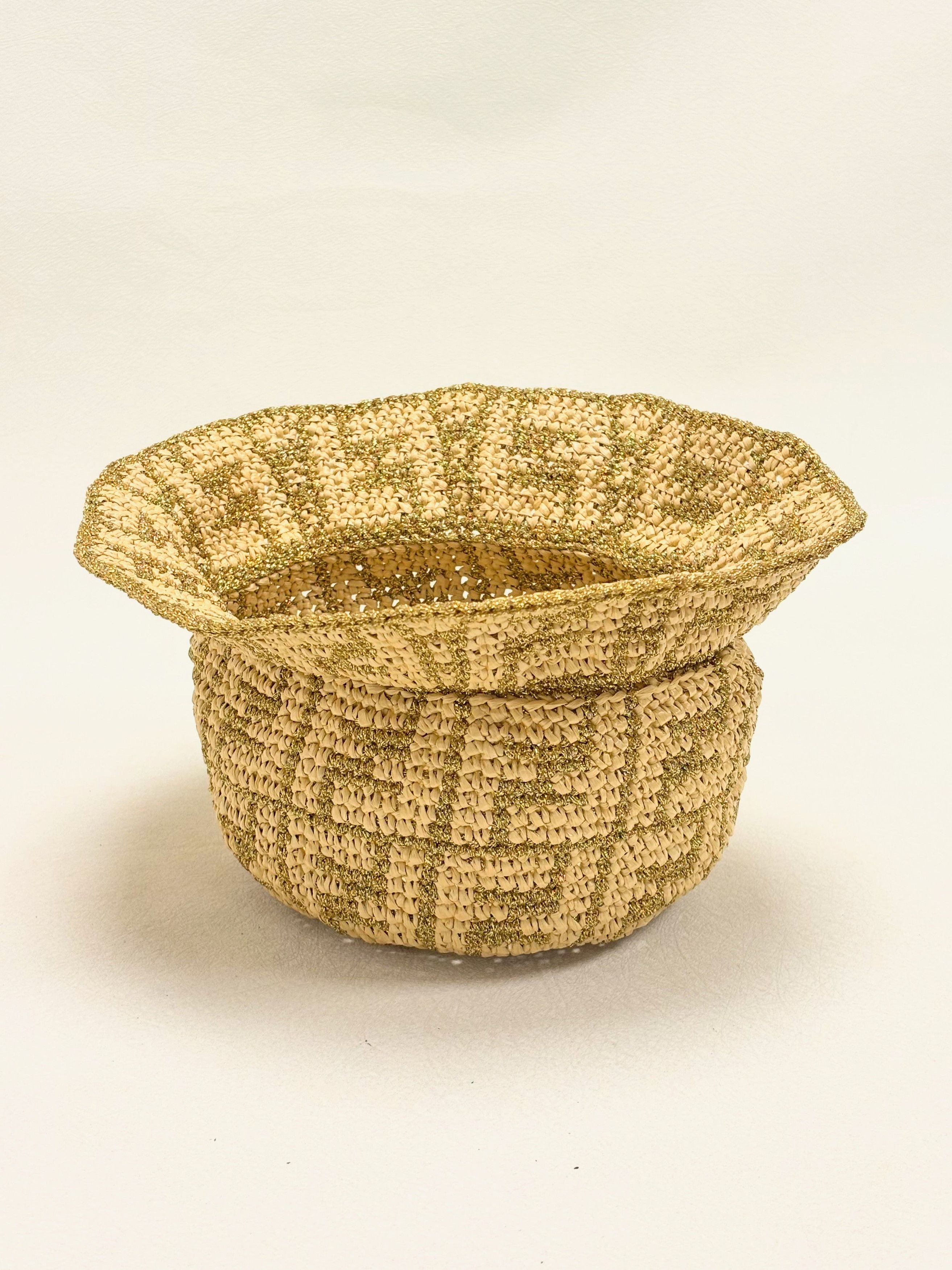 Fendi Chapeau Raphia et Lamé Size ONE SIZE - 9 Thumbnail