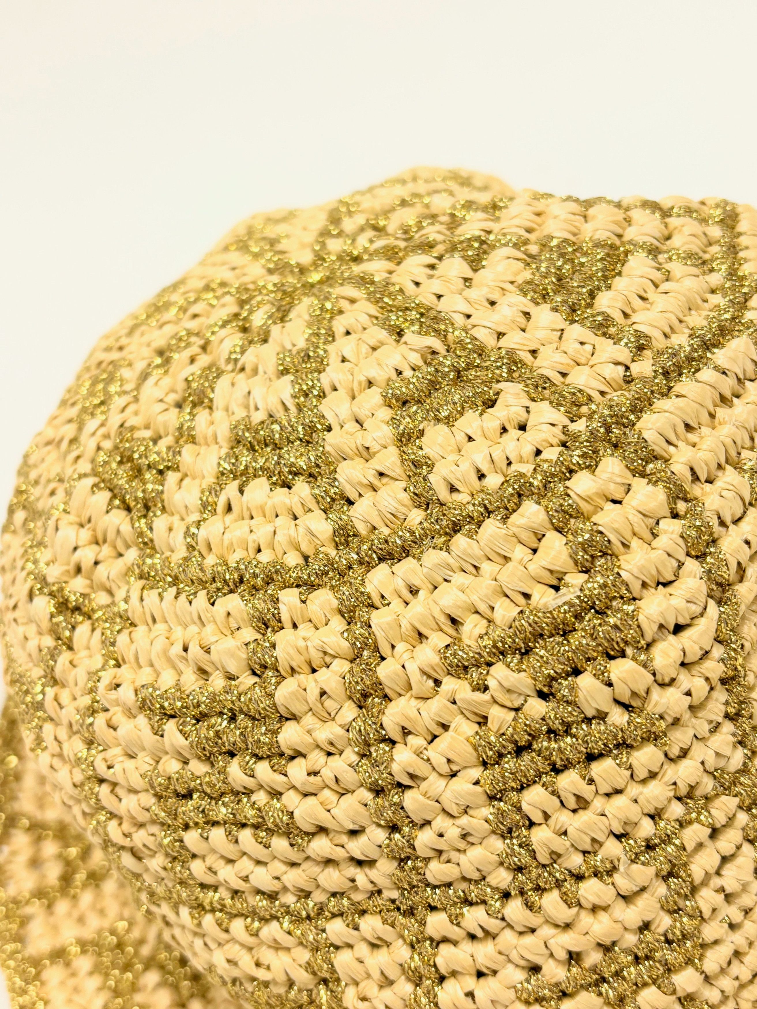 Fendi Chapeau Raphia et Lamé Size ONE SIZE - 7 Thumbnail