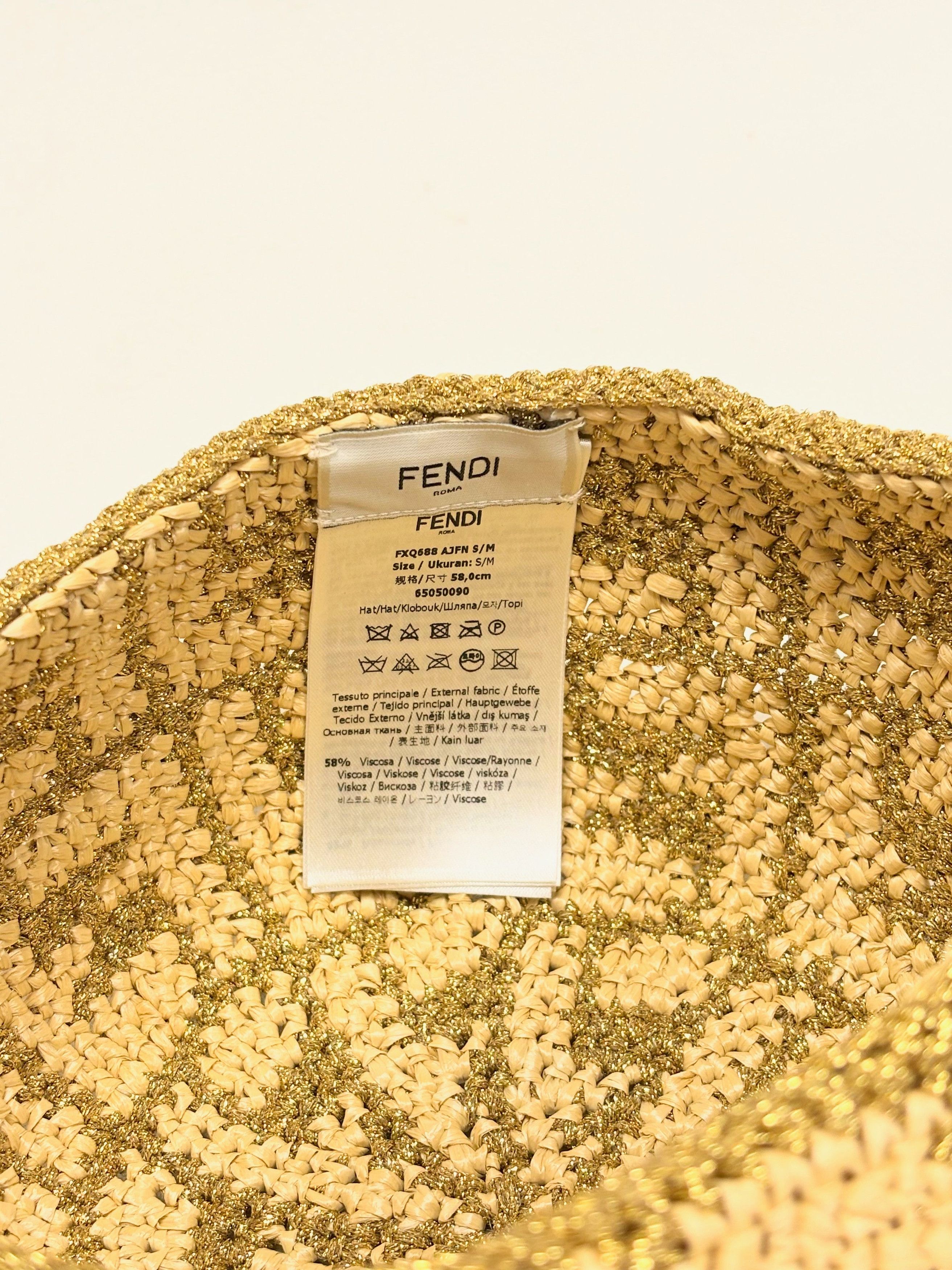 Fendi Chapeau Raphia et Lamé Size ONE SIZE - 4 Thumbnail