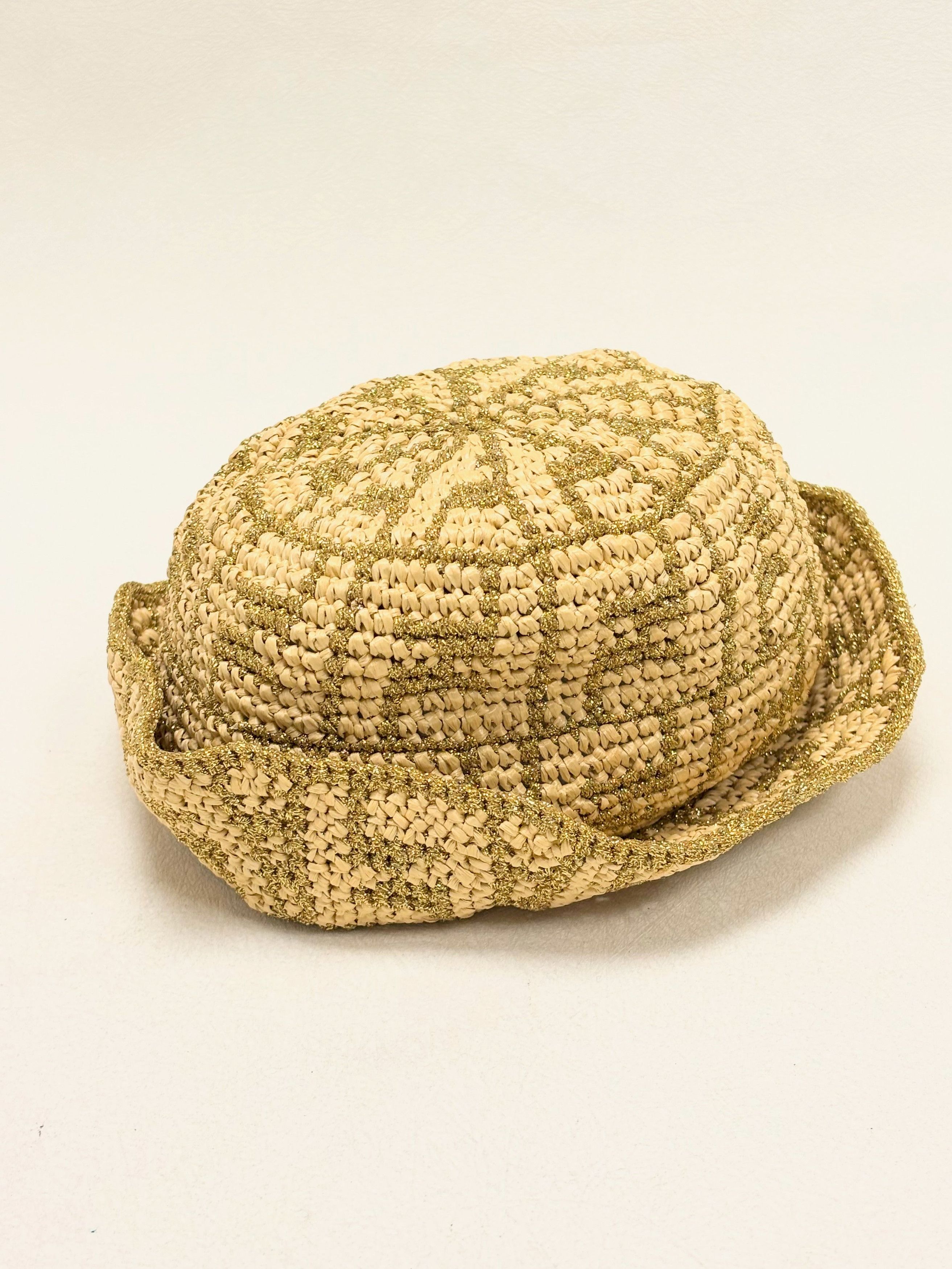 Fendi Chapeau Raphia et Lamé Size ONE SIZE - 6 Thumbnail