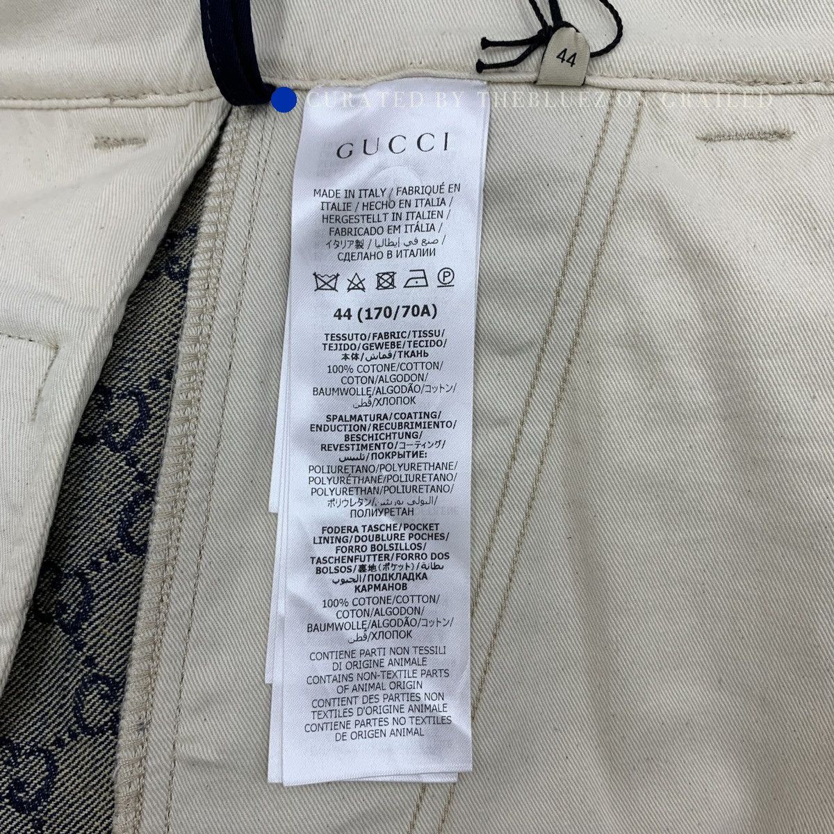 Gucci Blue Allover Logo Jacquard Casual Cargo Pants Size US 30 / EU 46 - 7 Thumbnail