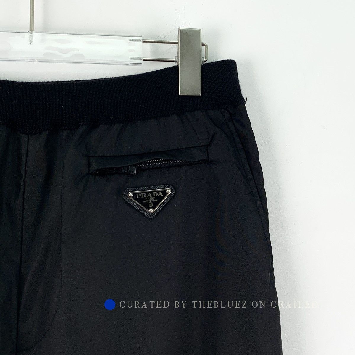 Prada Black Logo Wool Casual Joggers Size US 34 / EU 50 - 3 Thumbnail