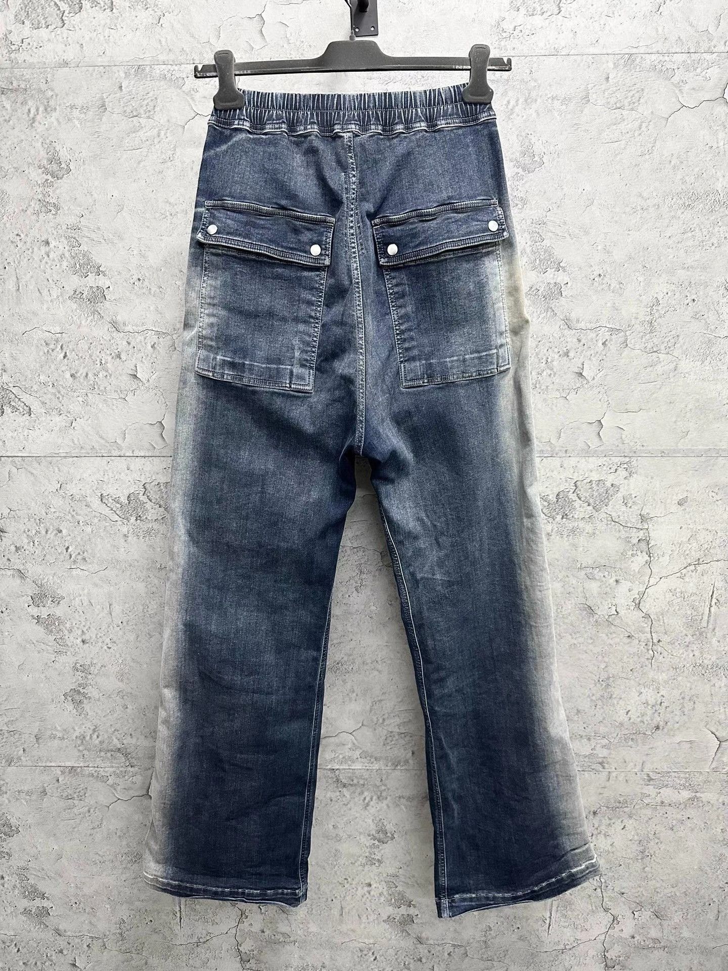 Rick Owens Washed Blue Wide-Leg Denim Pants Size US 32 / EU 48 - 2 Thumbnail